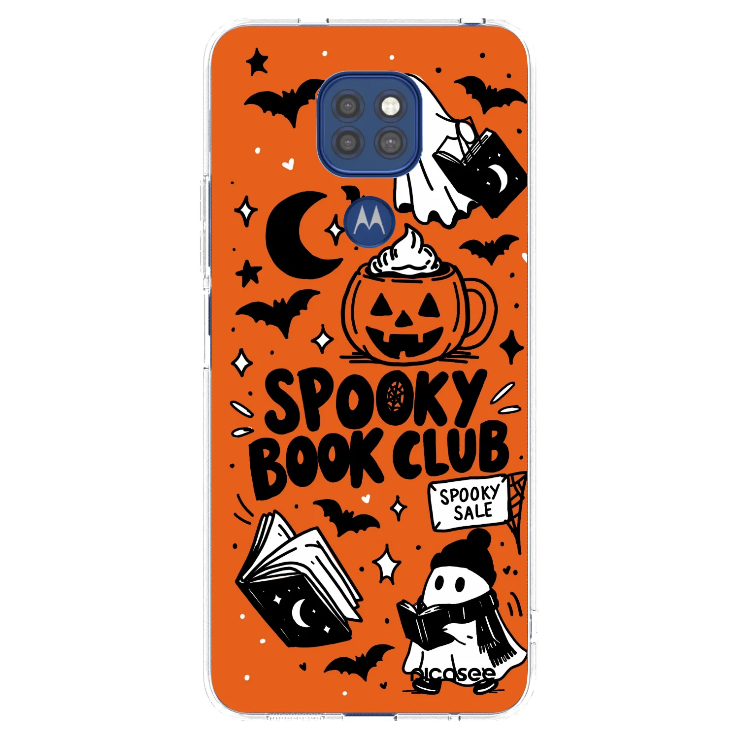 Picasee silikónový prehľadný obal pre Motorola Moto G9 Play - Spooky book club