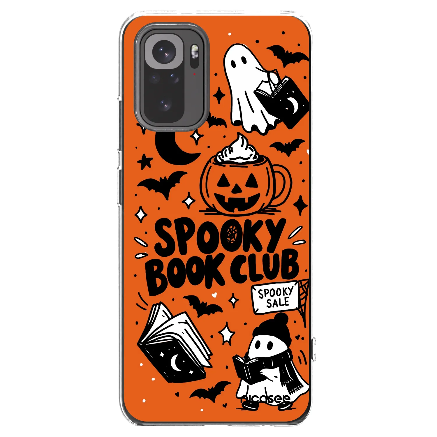 Picasee silikónový prehľadný obal pre Xiaomi Redmi Note 10 - Spooky book club
