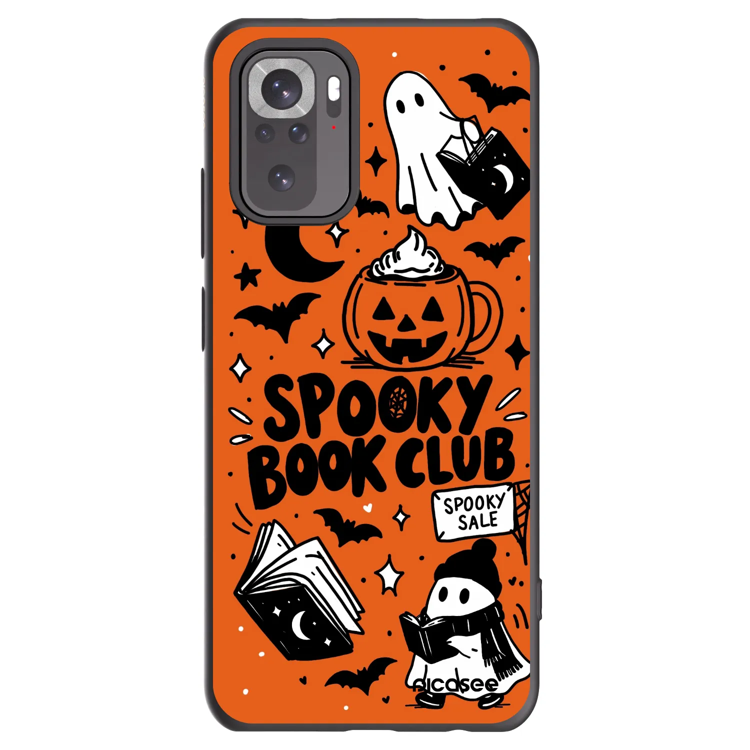Picasee silikónový čierny obal pre Xiaomi Redmi Note 10S - Spooky book club