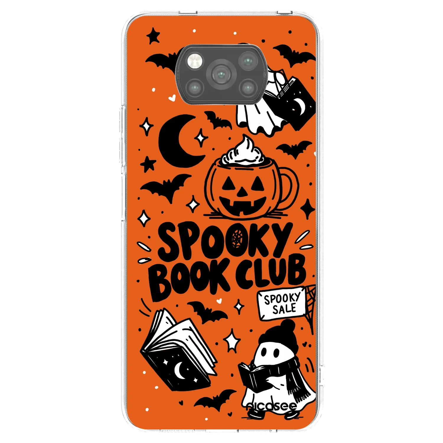 Picasee silikónový čierny obal pre Xiaomi Poco X3 Pro - Spooky book club