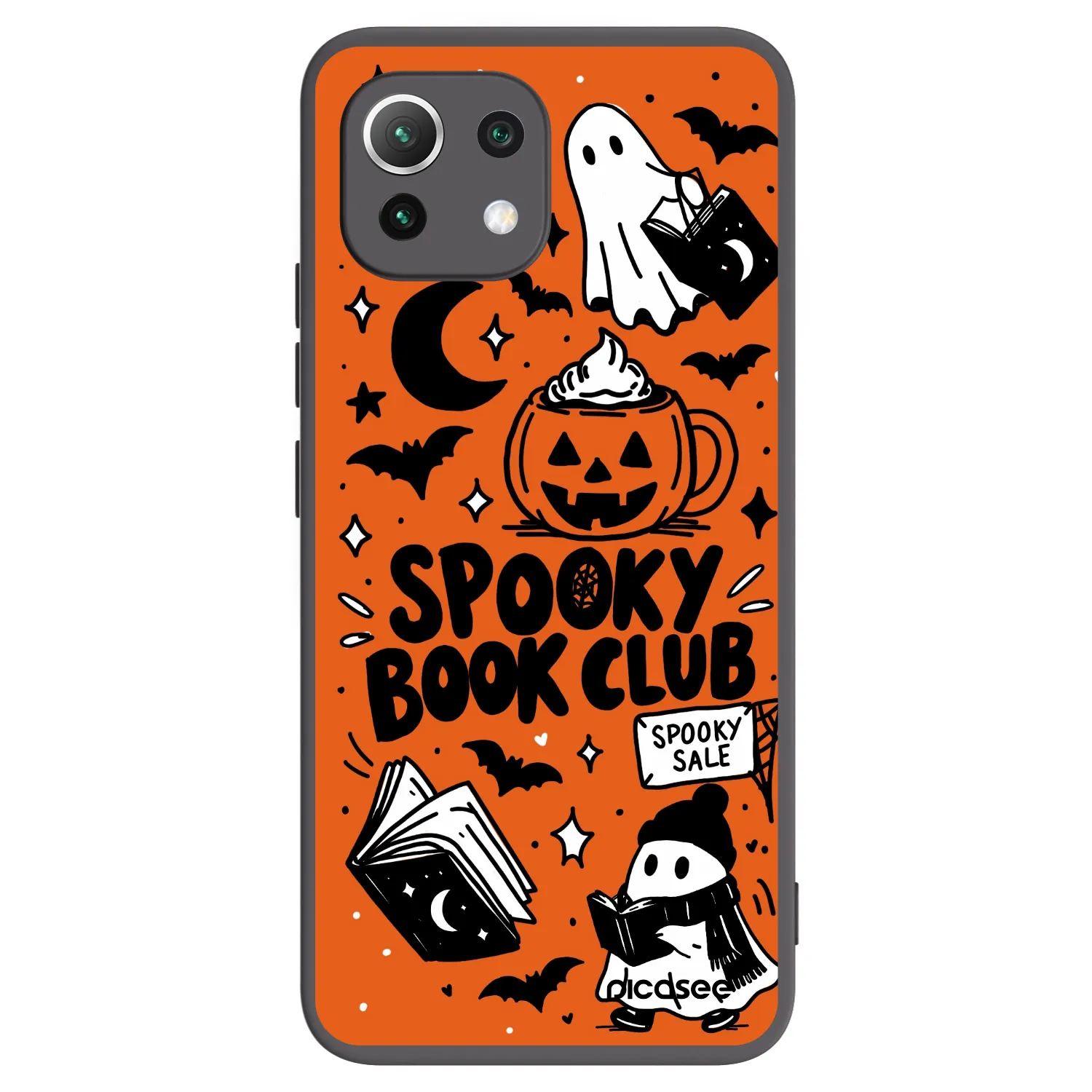 Picasee silikónový čierny obal pre Xiaomi Mi 11 Lite - Spooky book club