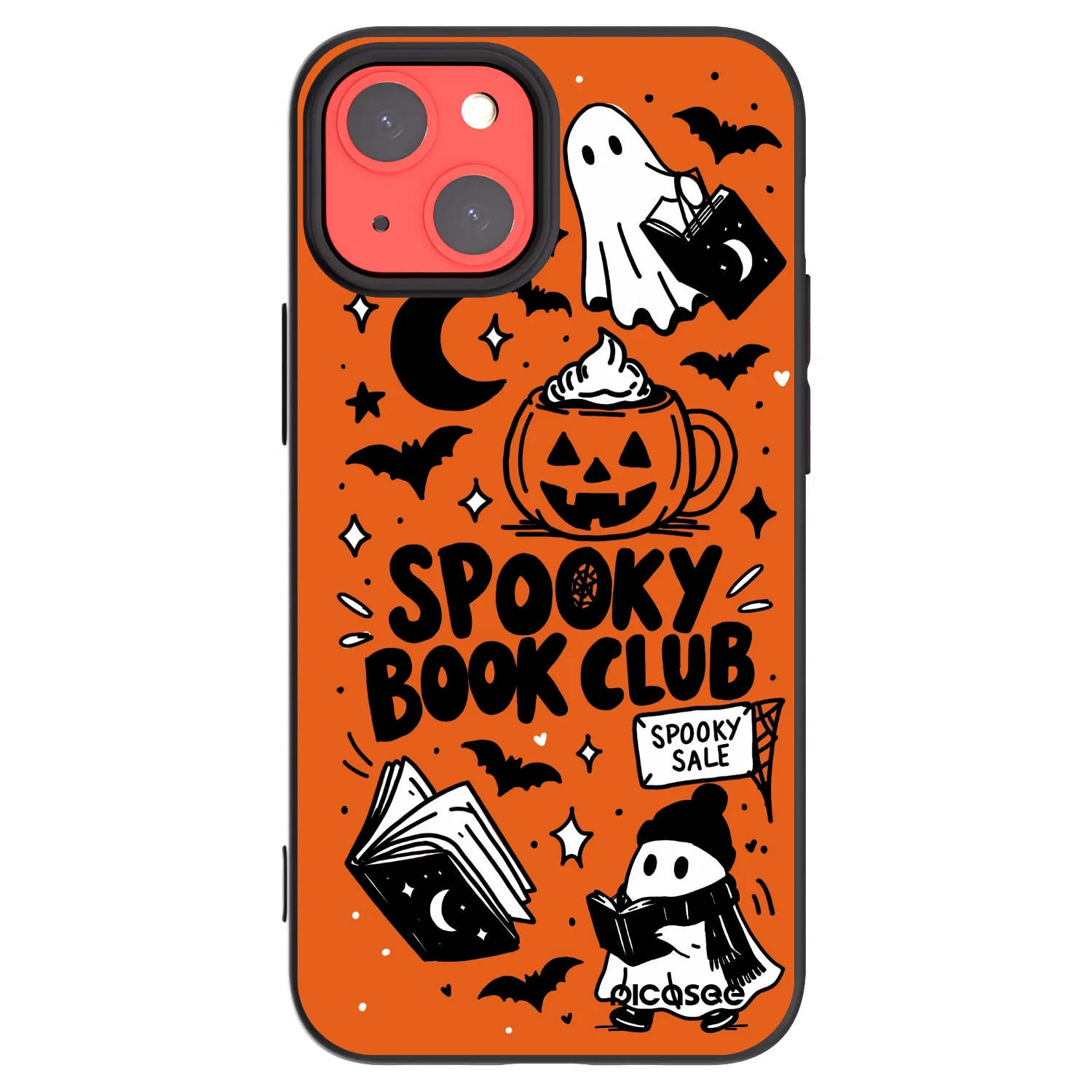 Picasee silikónový čierny obal pre Apple iPhone 13 mini - Spooky book club
