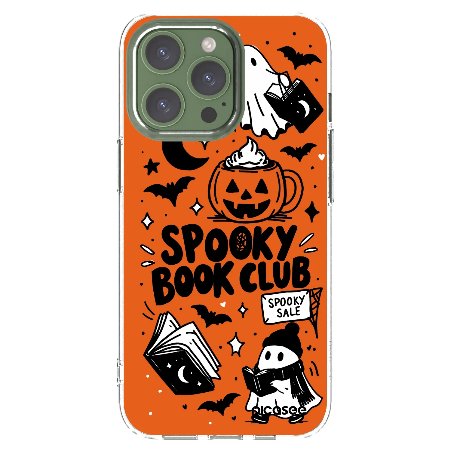 Picasee silikónový prehľadný obal pre Apple iPhone 13 Pro - Spooky book club