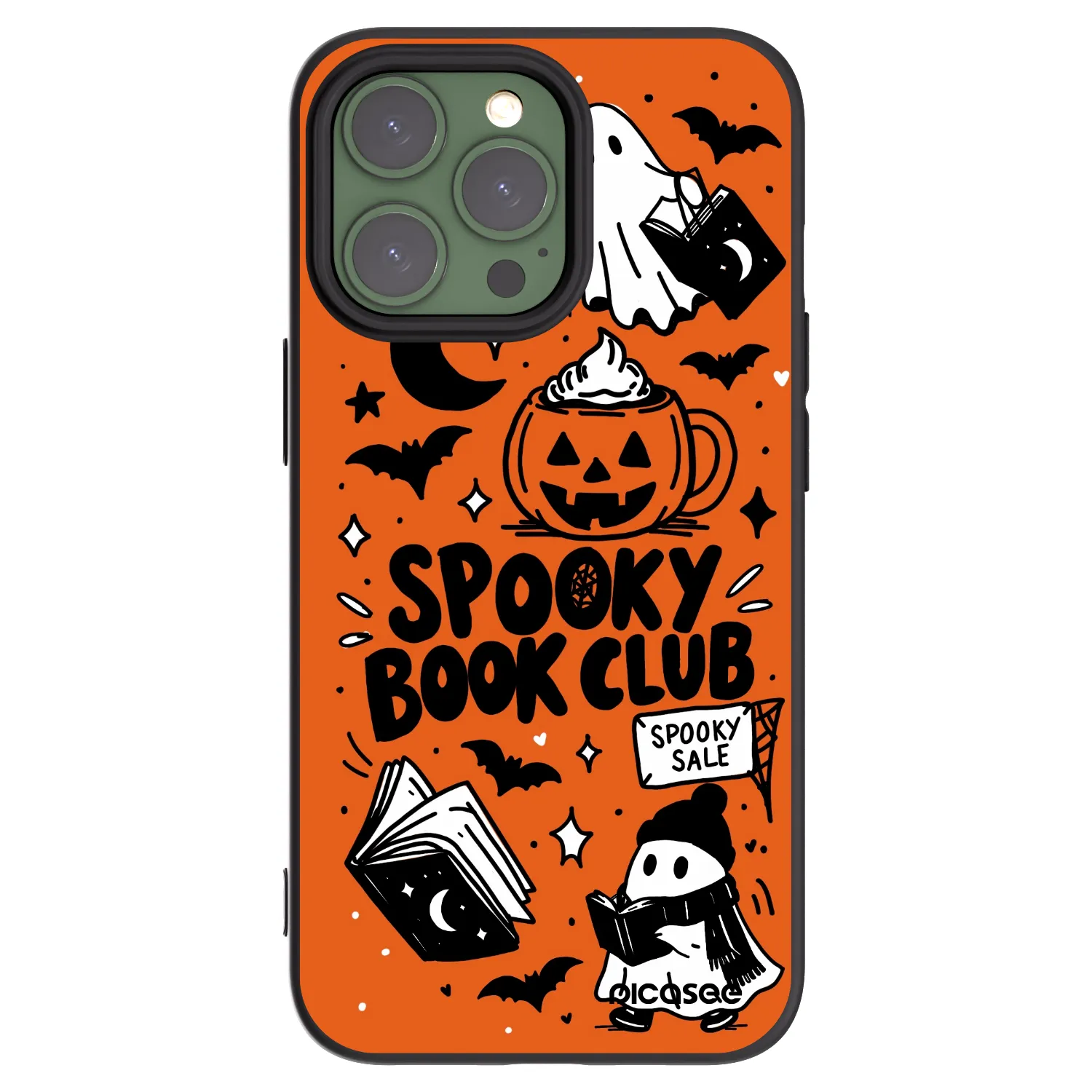 Picasee silikónový čierny obal pre Apple iPhone 13 Pro - Spooky book club