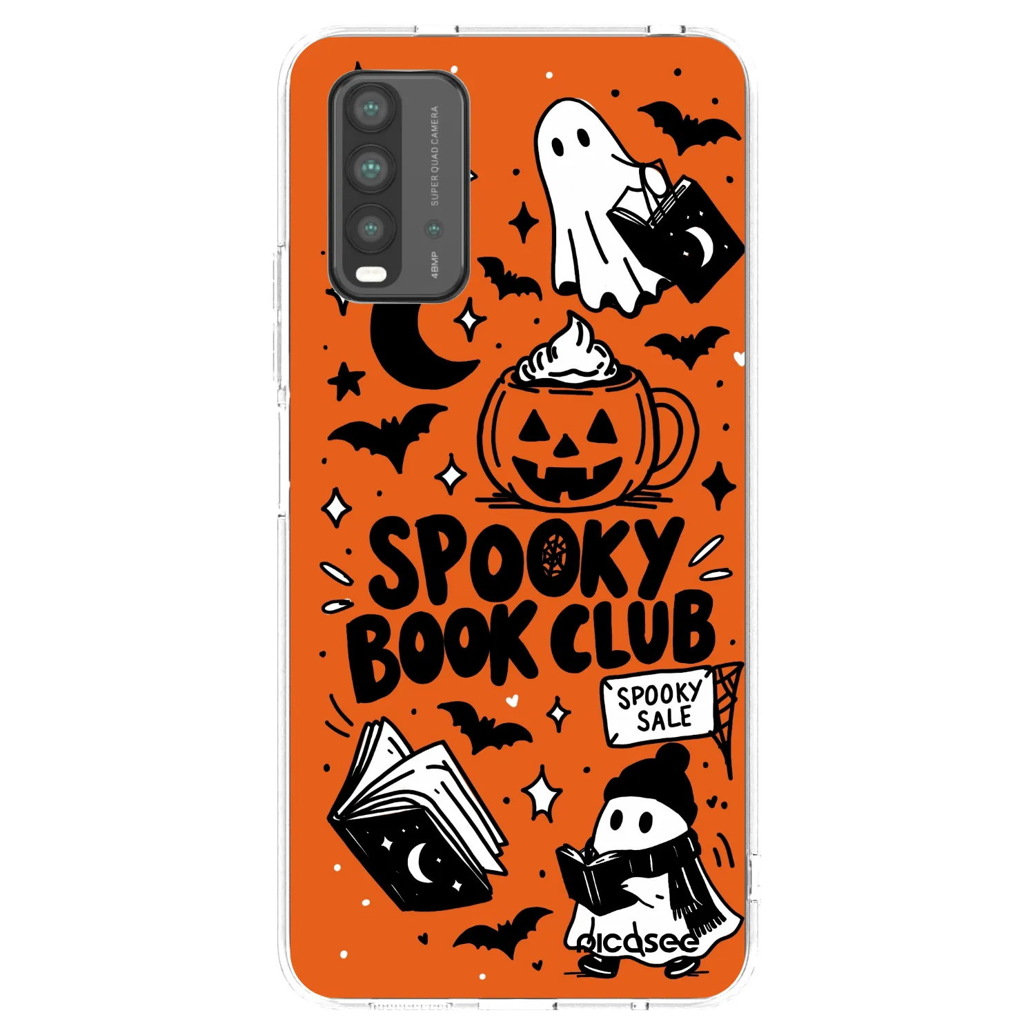 Picasee silikónový čierny obal pre Xiaomi Redmi 9T - Spooky book club