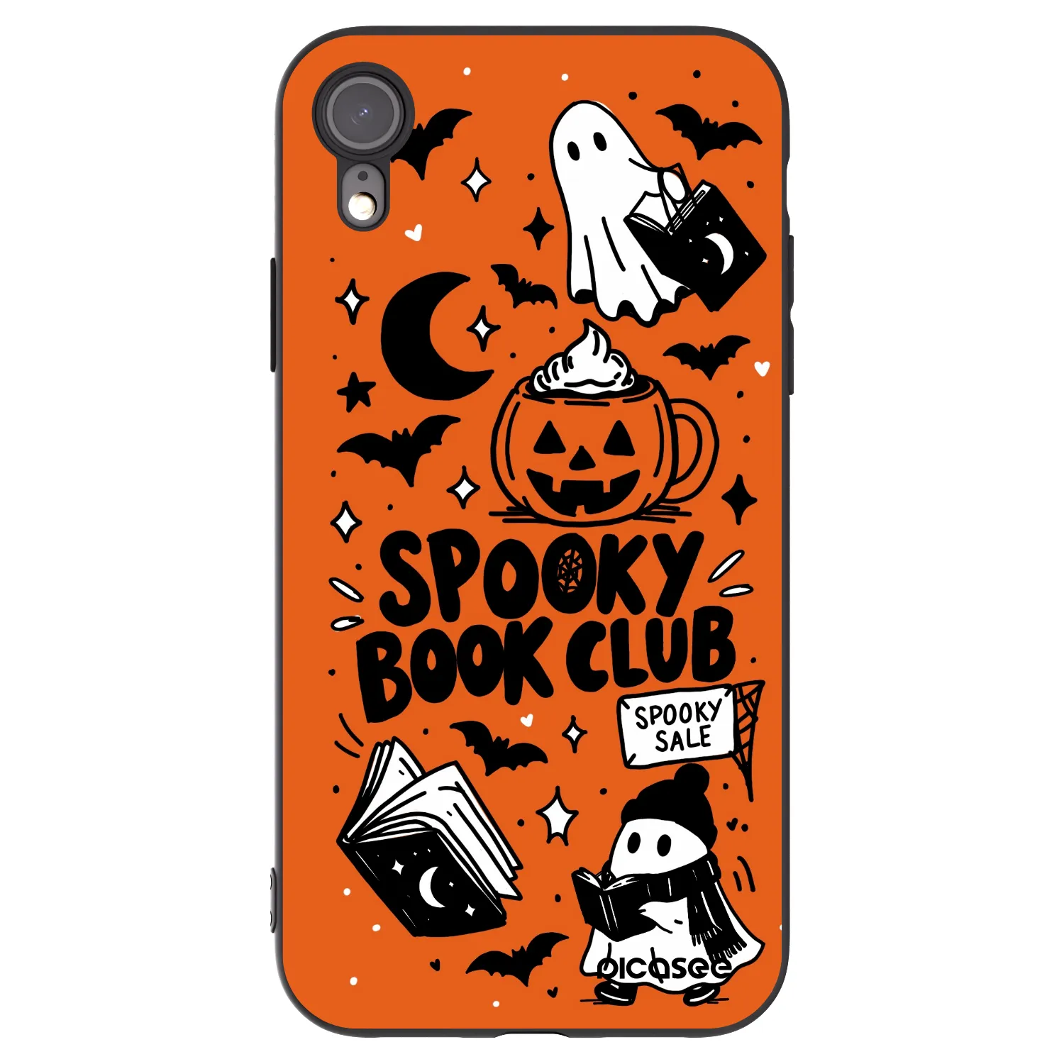 Picasee silikónový čierny obal pre Apple iPhone XR - Spooky book club