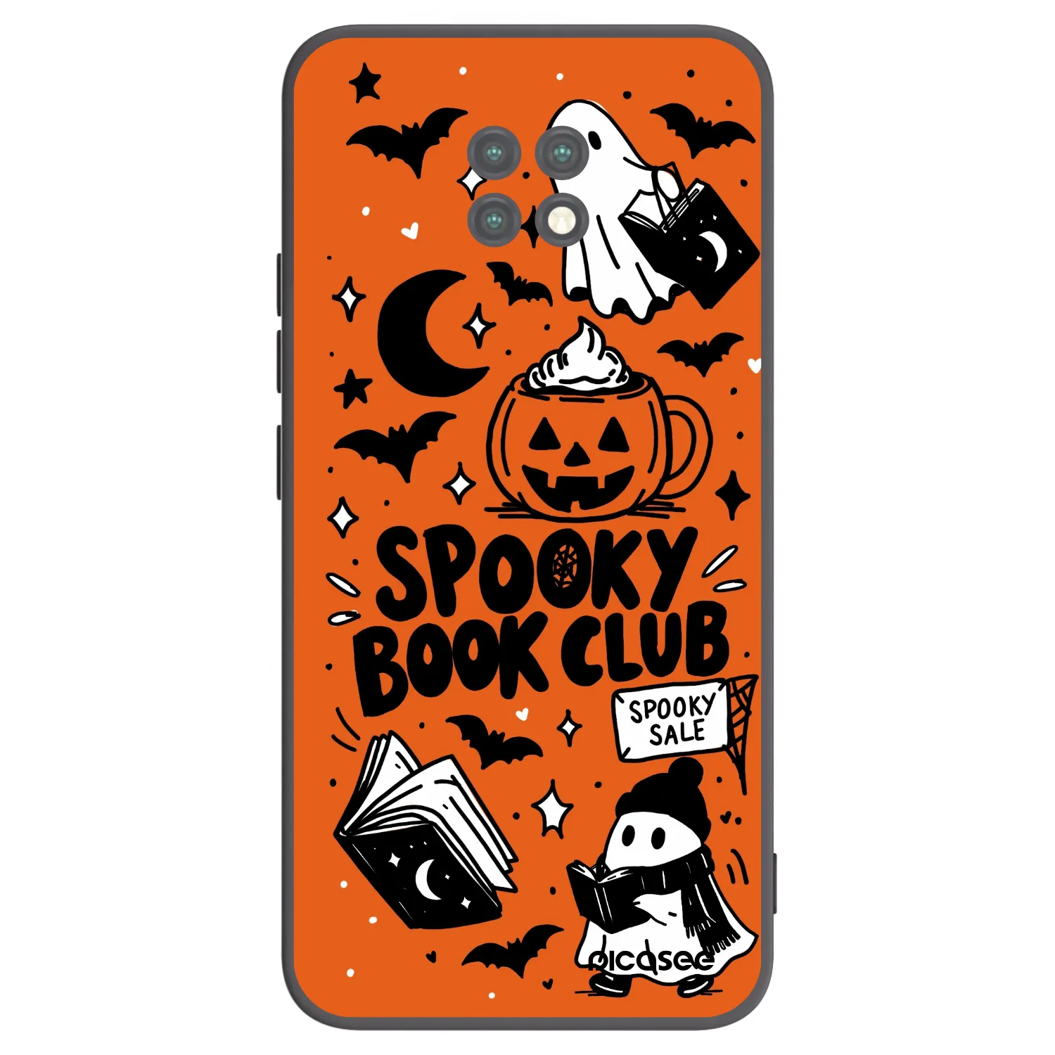 Picasee silikónový čierny obal pre Xiaomi Redmi Note 9T - Spooky book club
