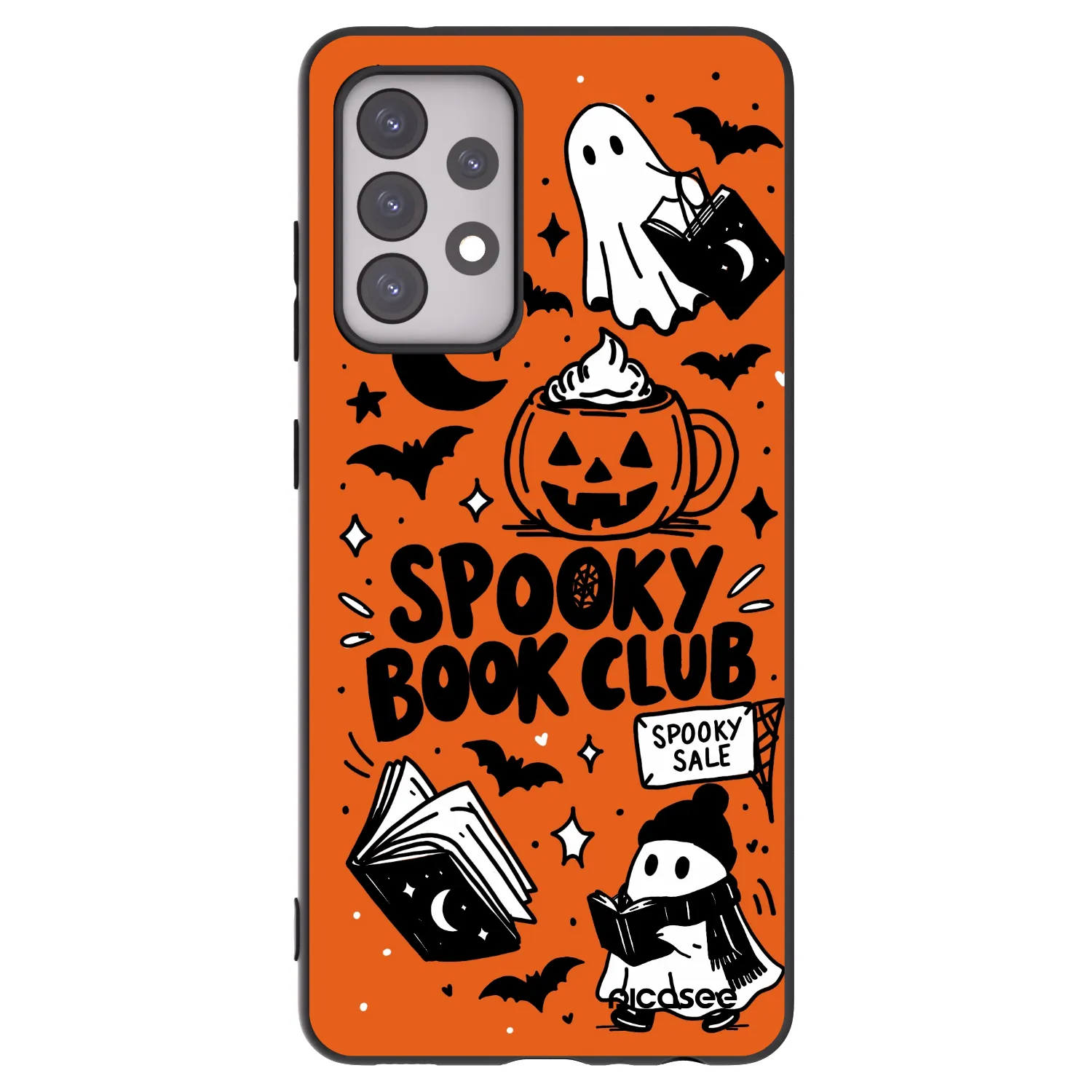 Picasee silikónový čierny obal pre Samsung Galaxy A52s 5G A528B - Spooky book club