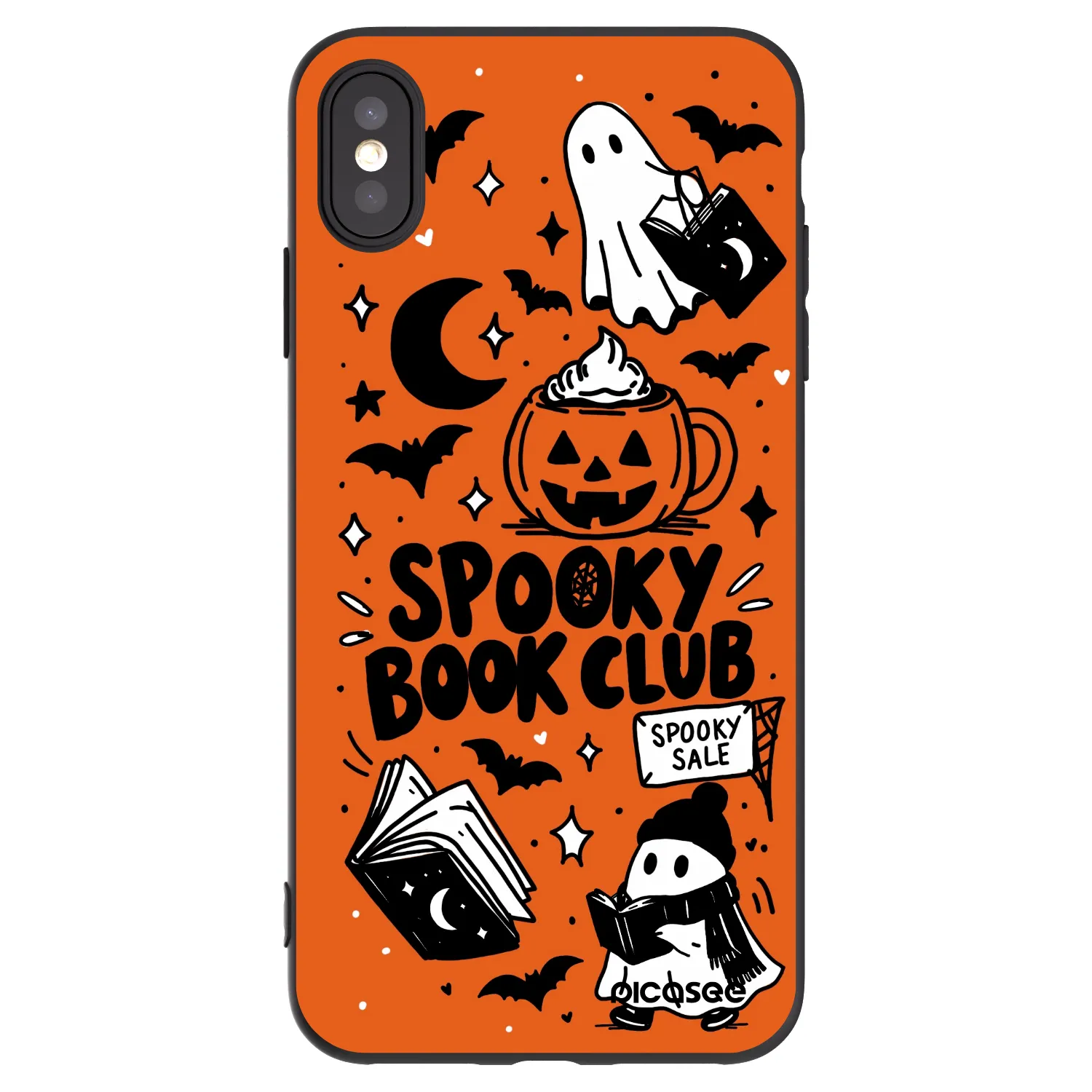 Picasee silikónový čierny obal pre Apple iPhone XS Max - Spooky book club