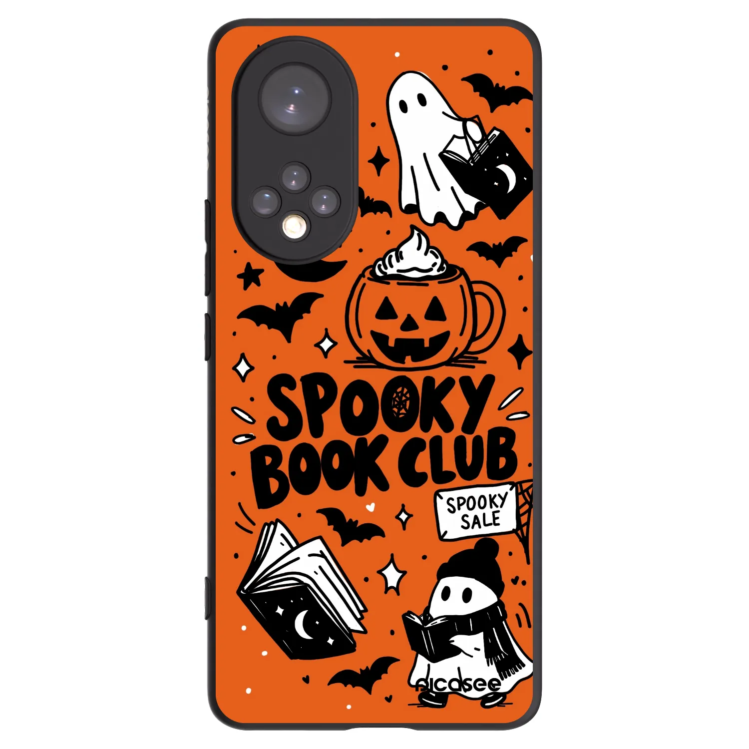 Picasee silikónový čierny obal pre Huawei Nova 9 - Spooky book club