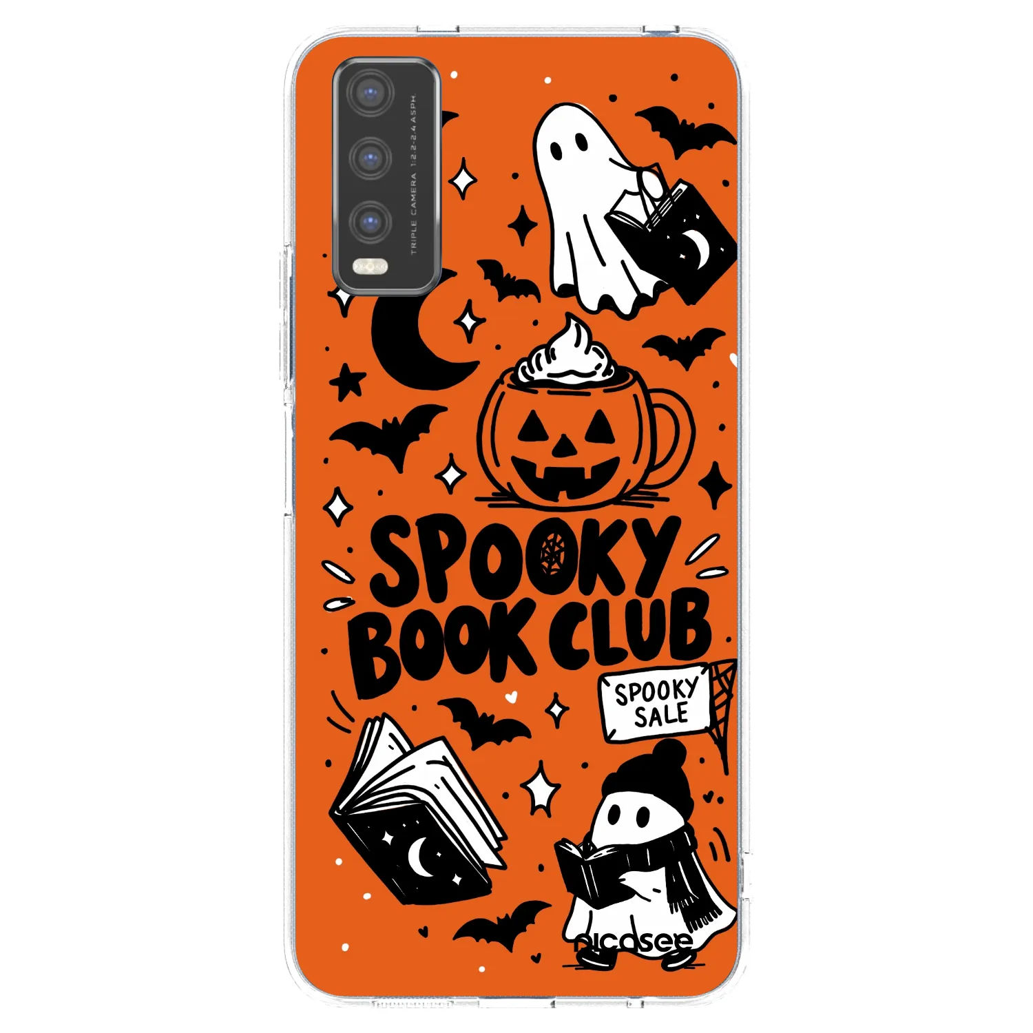 Picasee silikónový prehľadný obal pre Vivo Y20s - Spooky book club