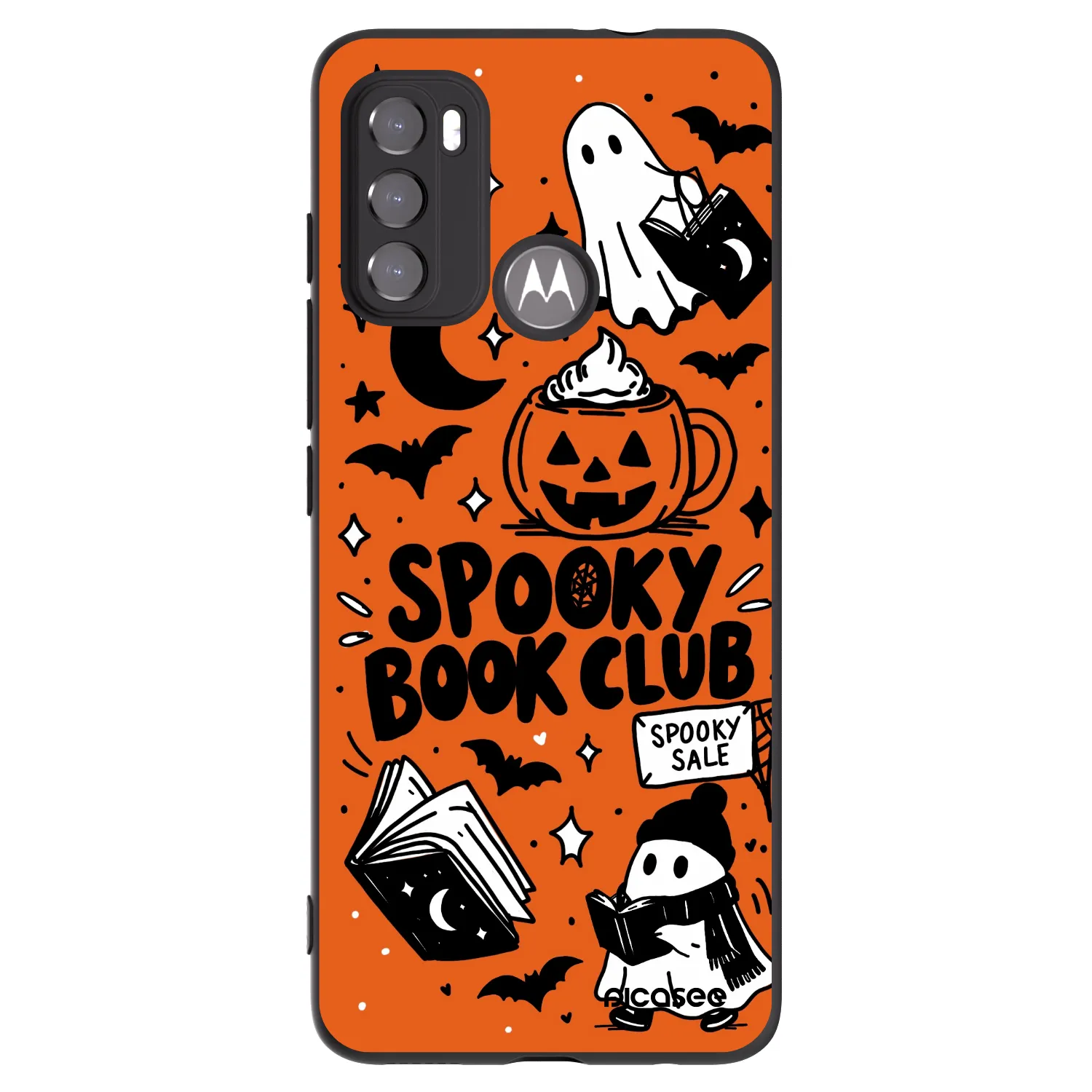Picasee silikónový čierny obal pre Motorola Moto G60 - Spooky book club