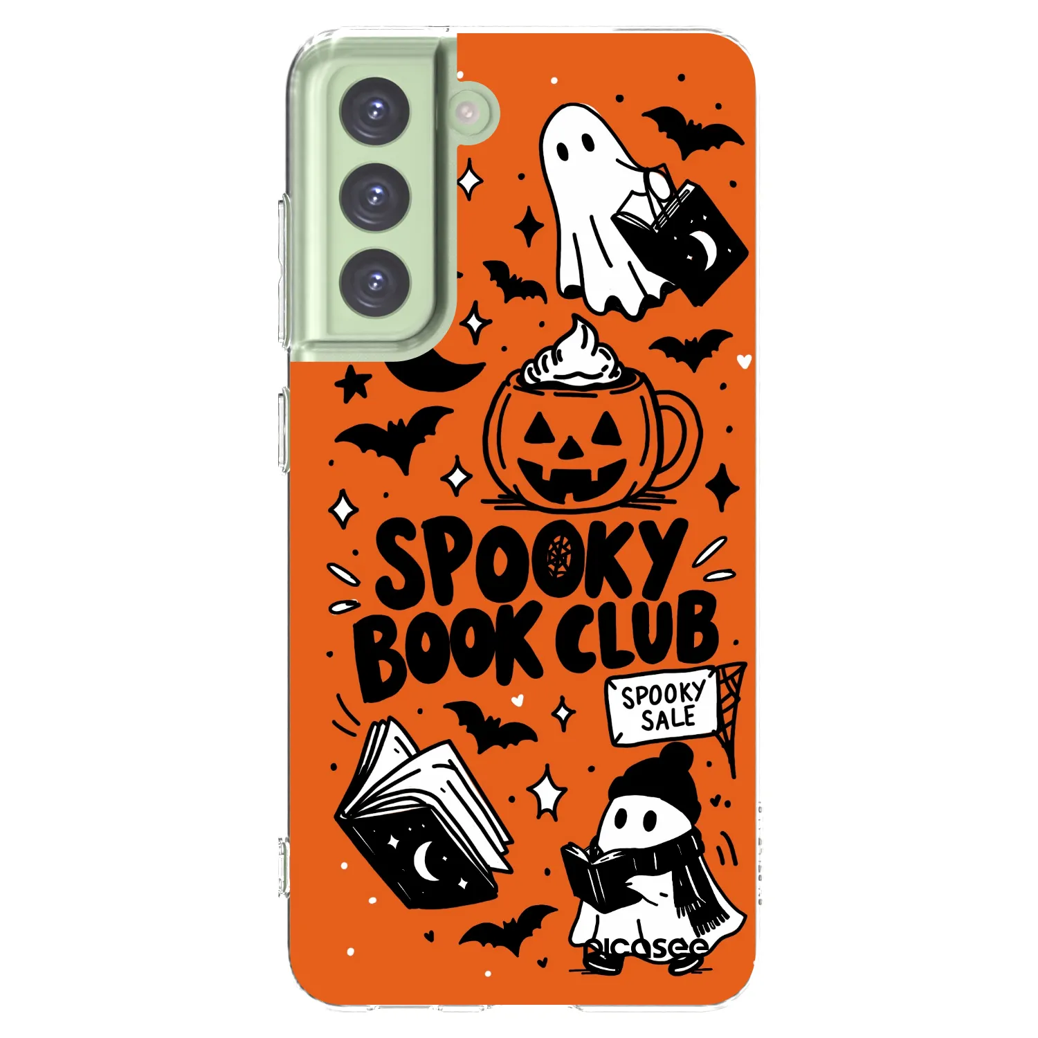 Picasee silikónový prehľadný obal pre Samsung Galaxy S21 FE 5G - Spooky book club