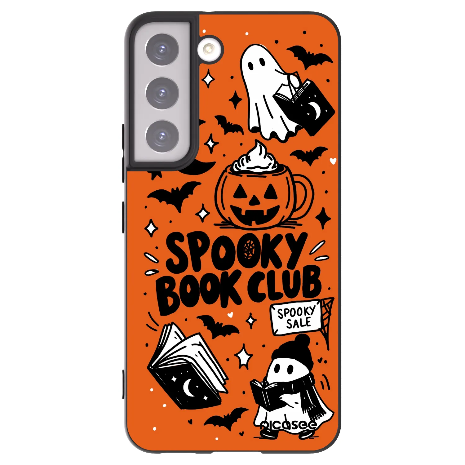 Picasee silikónový čierny obal pre Samsung Galaxy S22 5G - Spooky book club