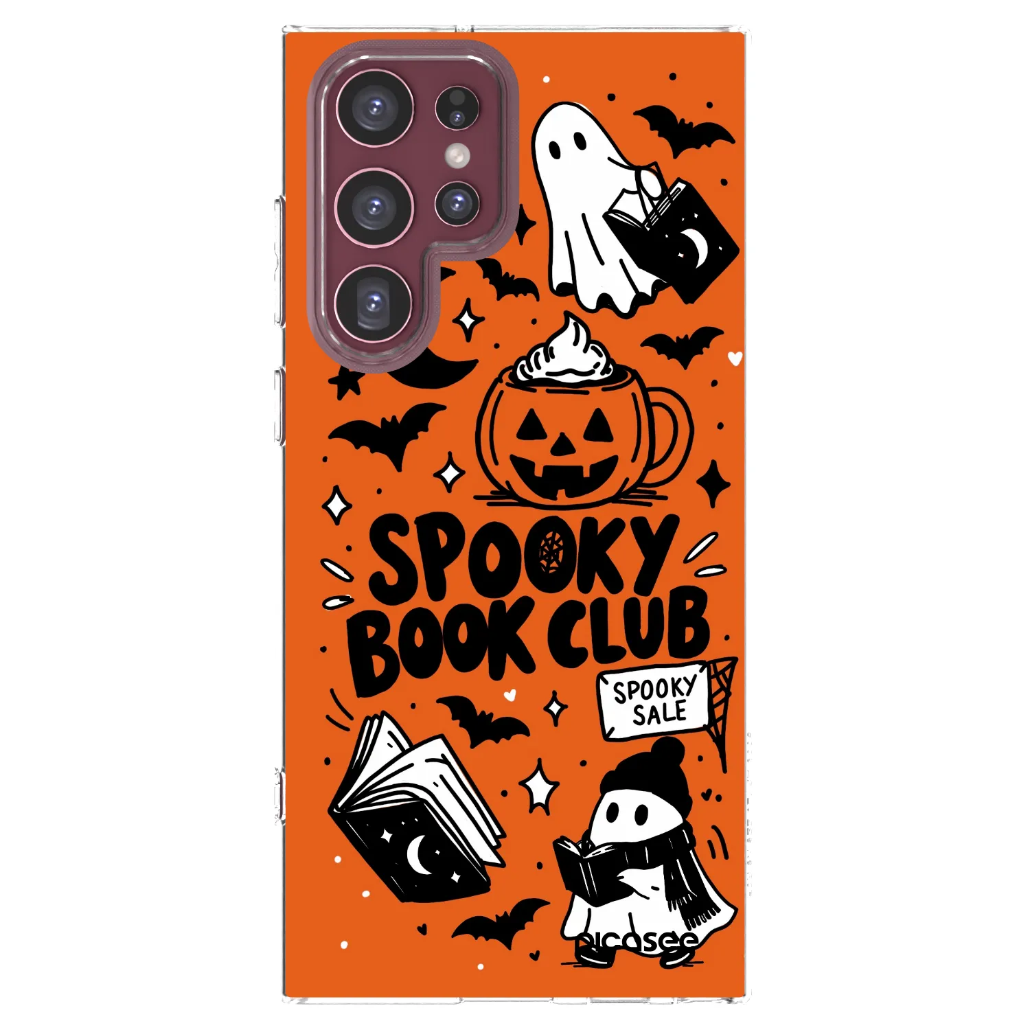 Picasee silikónový prehľadný obal pre Samsung Galaxy S22 Ultra 5G - Spooky book club