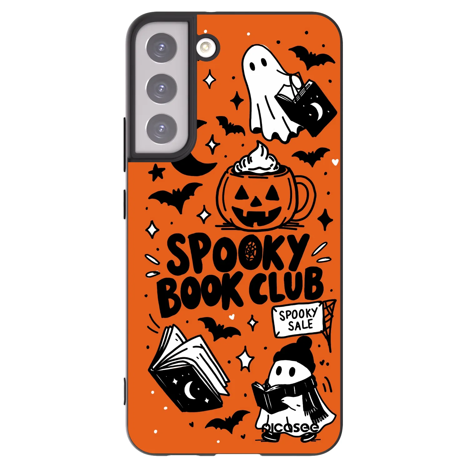 Picasee silikónový čierny obal pre Samsung Galaxy S22+ 5G - Spooky book club