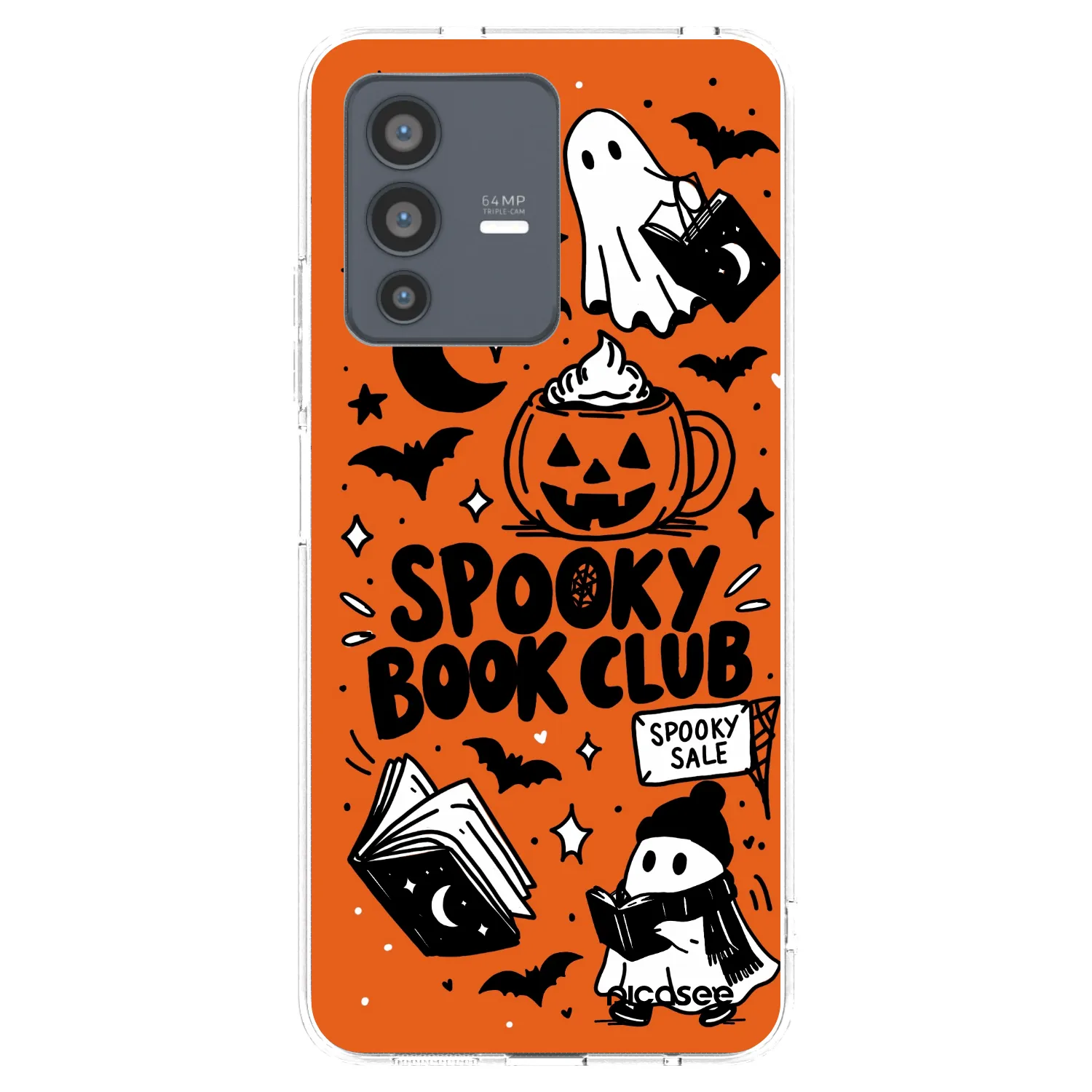 Picasee silikónový prehľadný obal pre Vivo V23 5G - Spooky book club