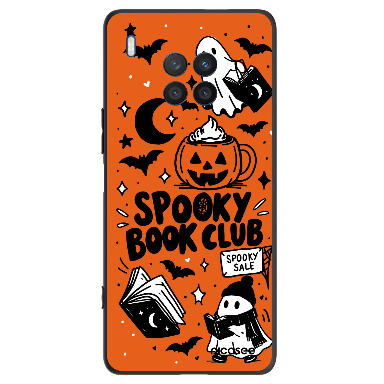 Picasee silikónový čierny obal pre Honor 50 Lite - Spooky book club