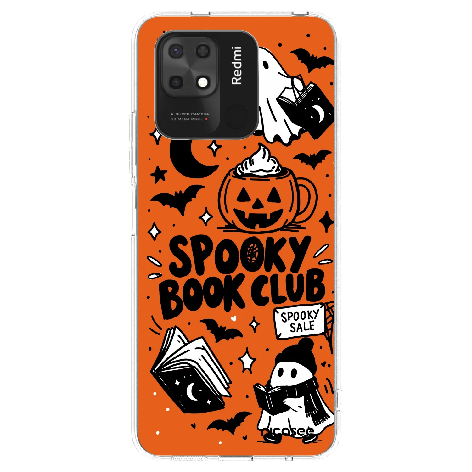 Picasee silikónový prehľadný obal pre Xiaomi Redmi 10C - Spooky book club