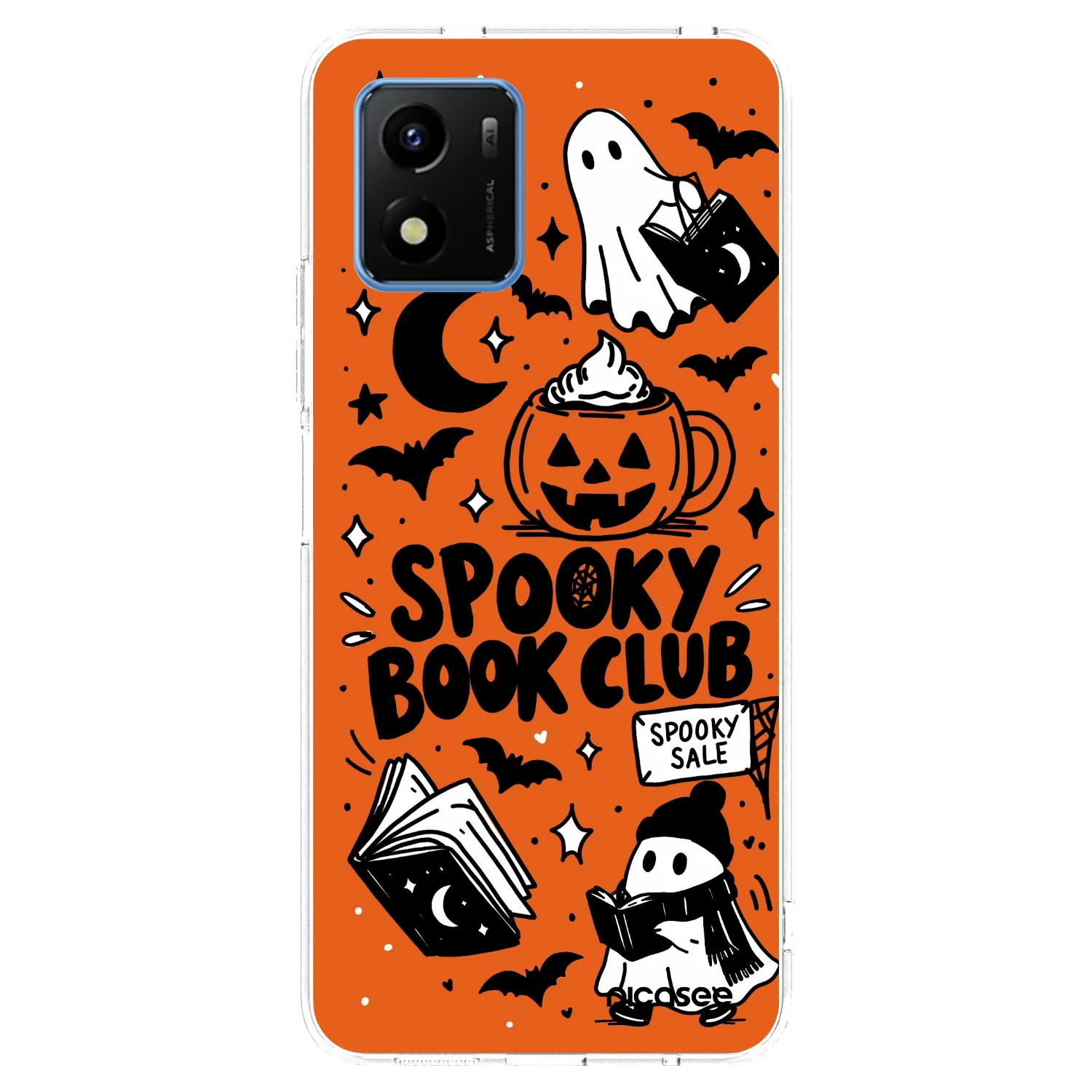 Picasee silikónový prehľadný obal pre Vivo Y01 - Spooky book club