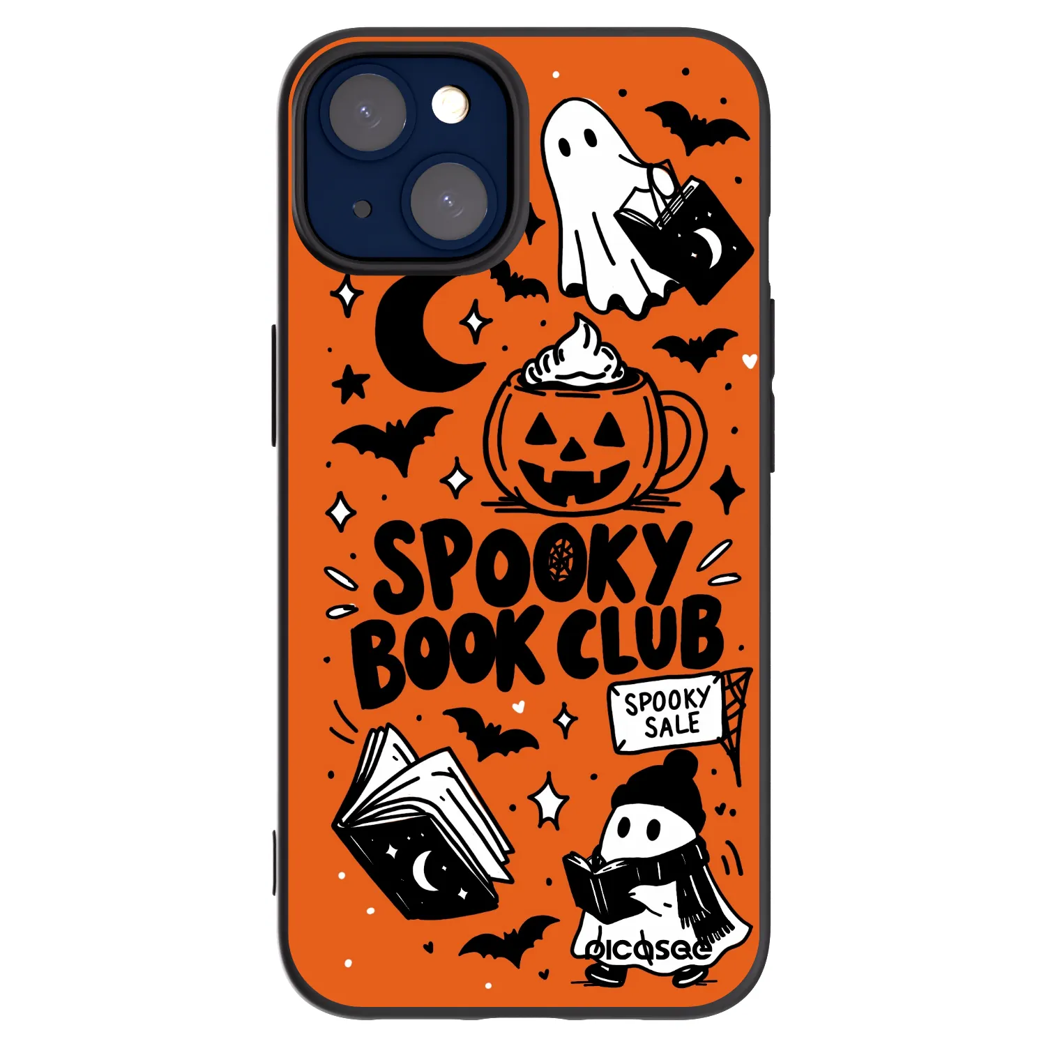 Picasee silikónový čierny obal pre Apple iPhone 14 - Spooky book club