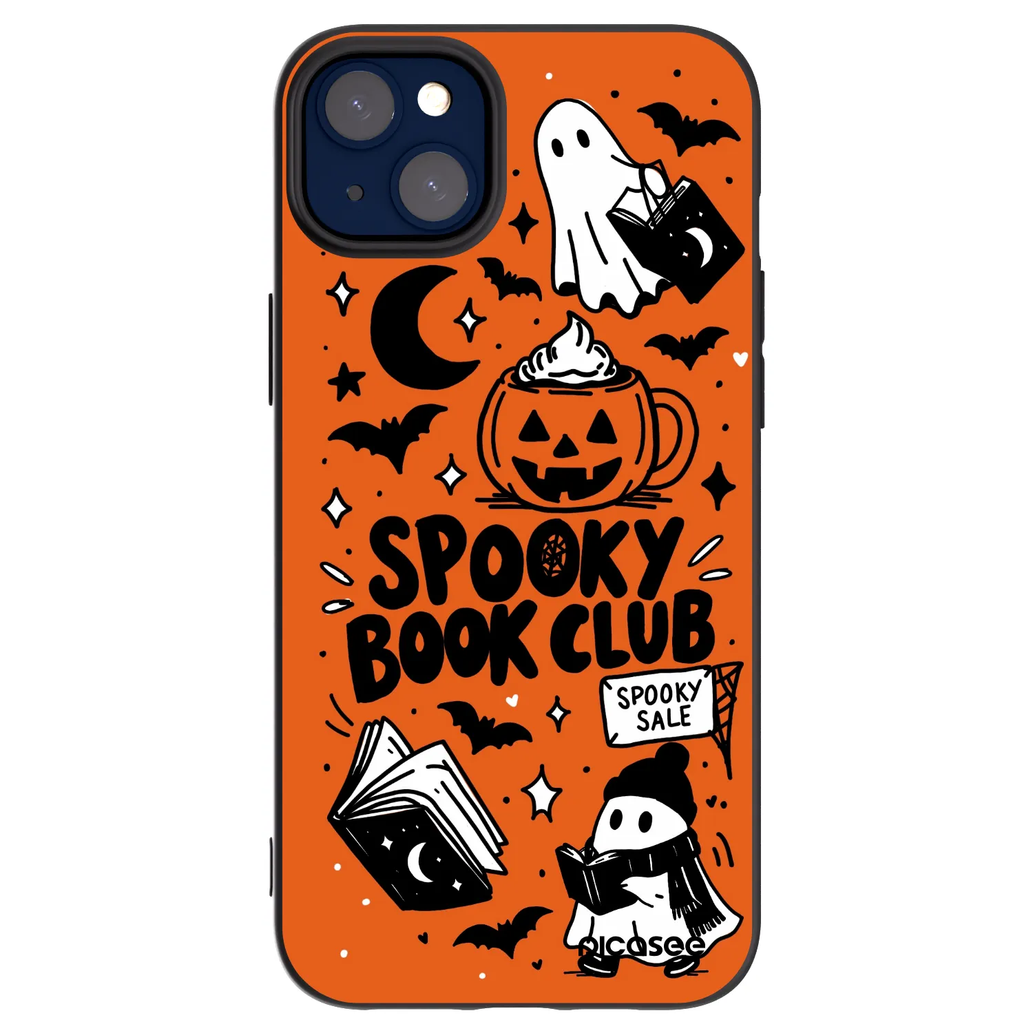 Picasee silikónový čierny obal pre Apple iPhone 14 Plus - Spooky book club