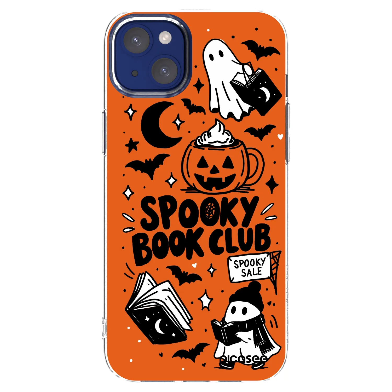 Picasee silikónový prehľadný obal pre Apple iPhone 14 Plus - Spooky book club