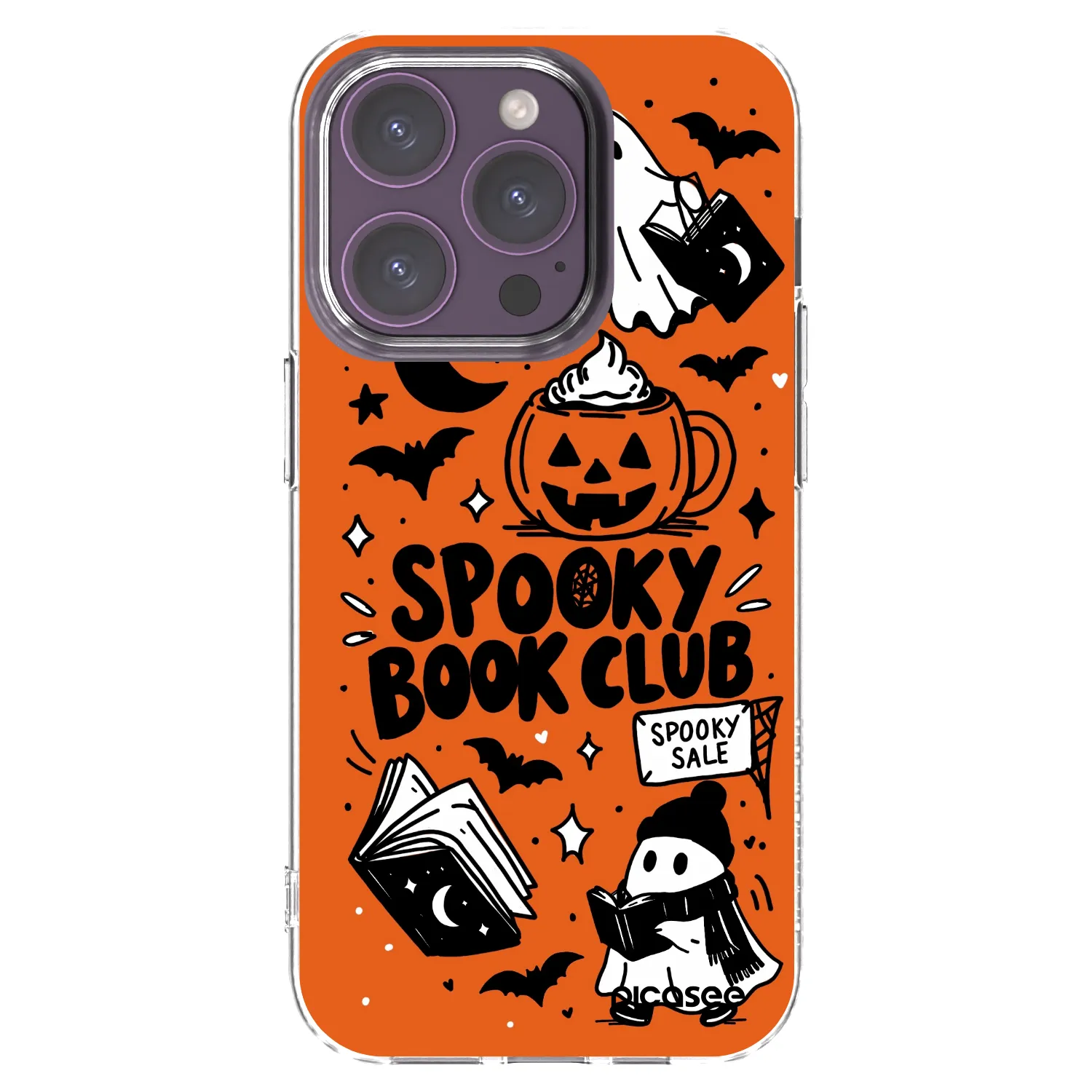 Picasee silikónový prehľadný obal pre Apple iPhone 14 Pro - Spooky book club