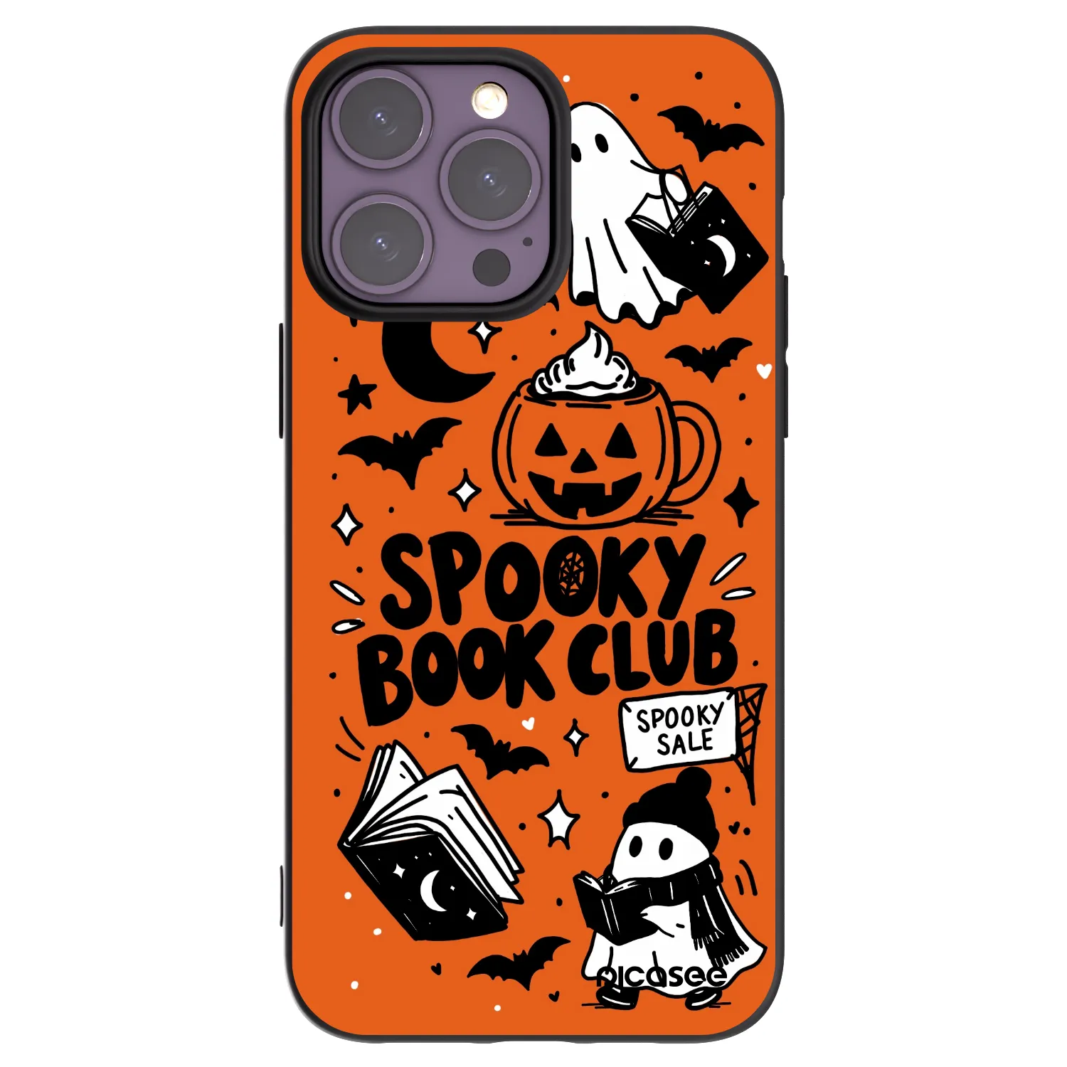 Picasee silikónový čierny obal pre Apple iPhone 14 Pro Max - Spooky book club