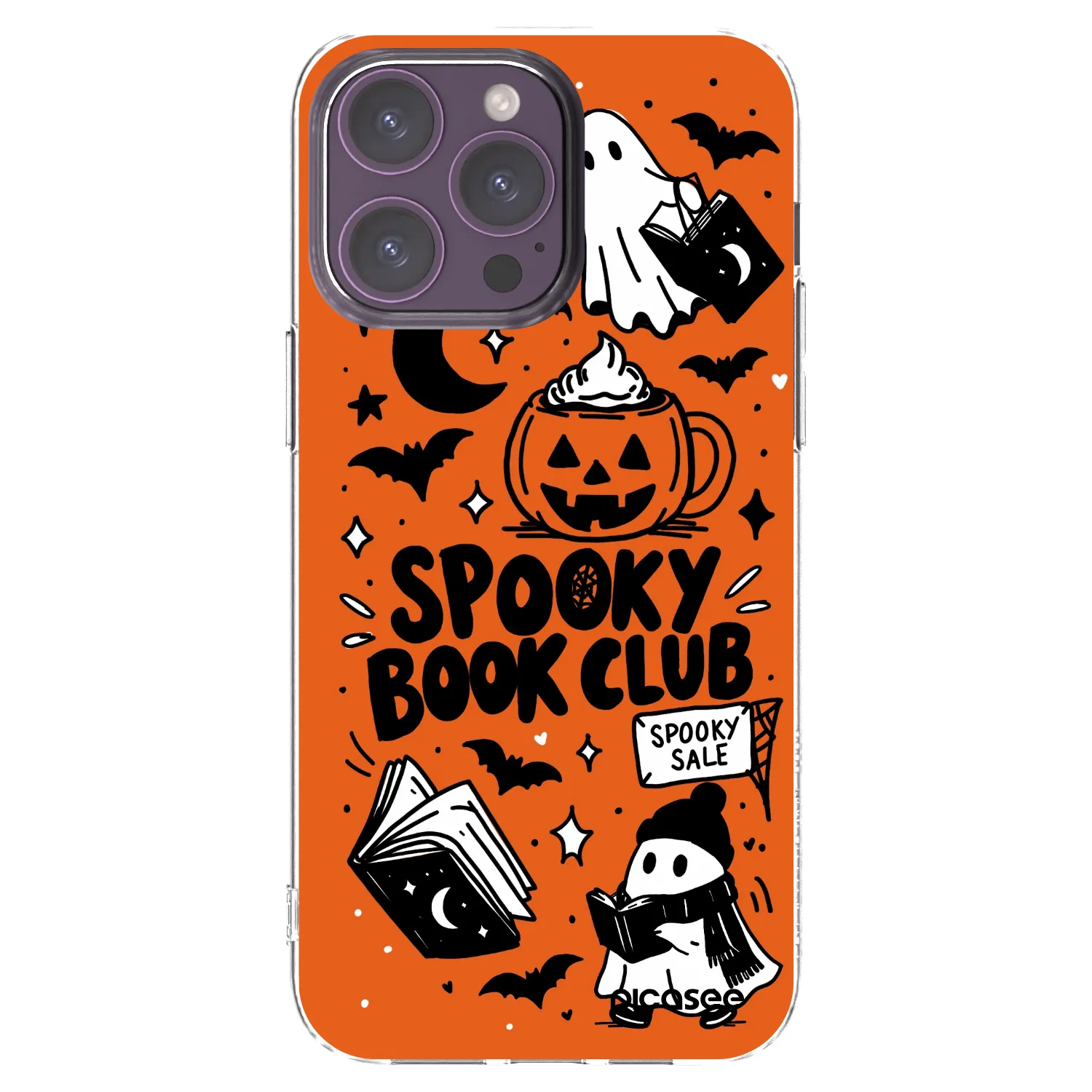 Picasee silikónový prehľadný obal pre Apple iPhone 14 Pro Max - Spooky book club