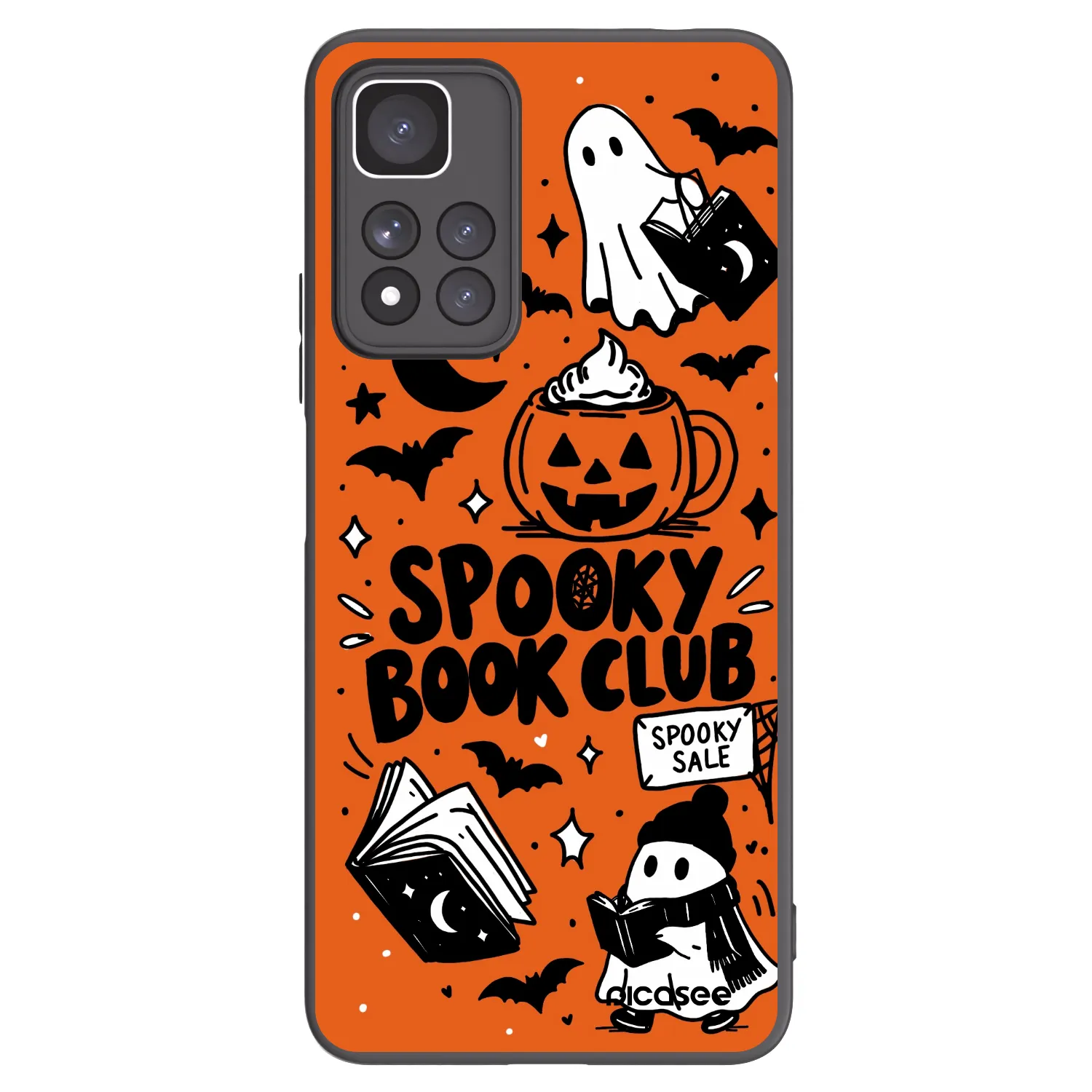 Picasee silikónový čierny obal pre Xiaomi Redmi Note 11 Pro+ 5G - Spooky book club