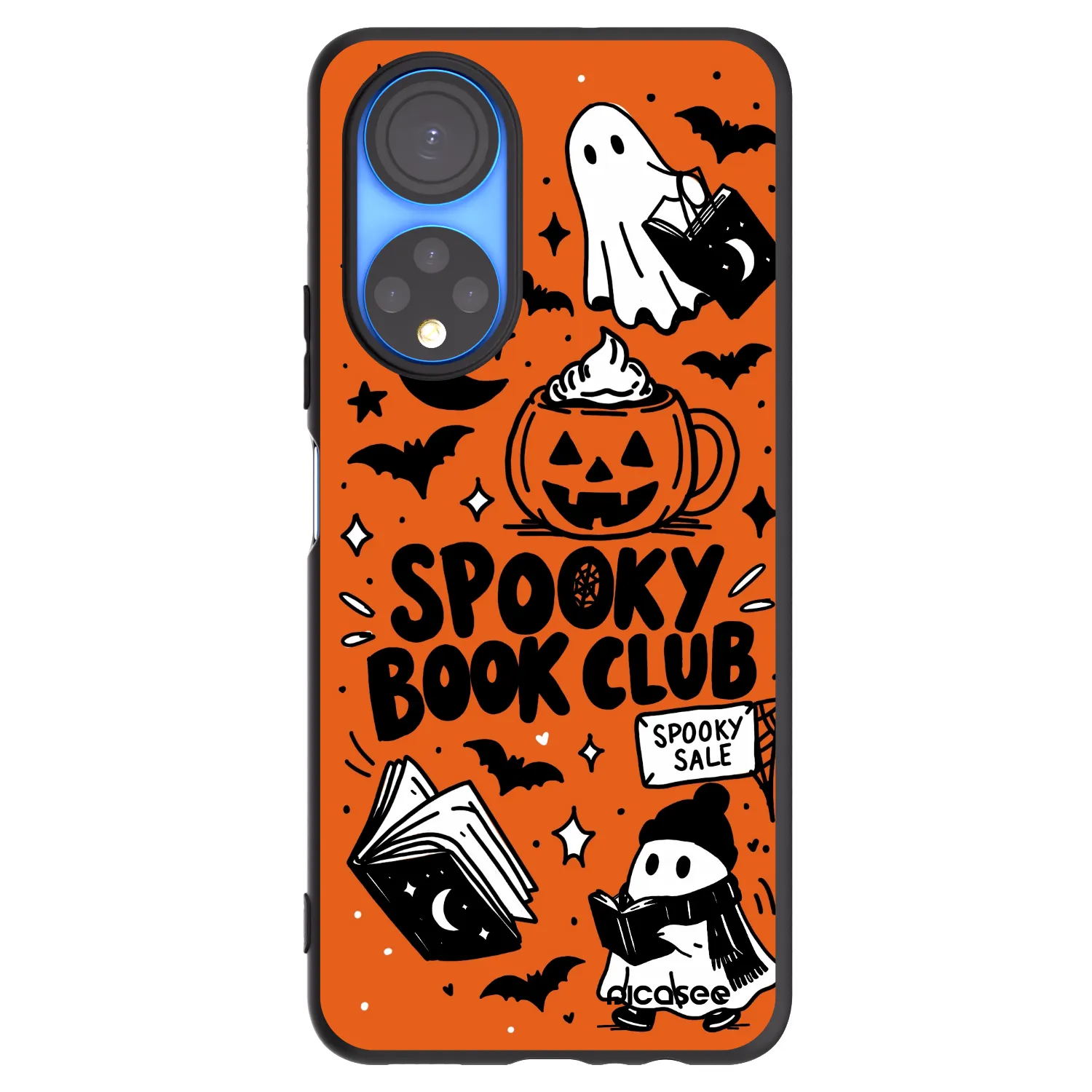 Picasee silikónový čierny obal pre Honor X7 - Spooky book club