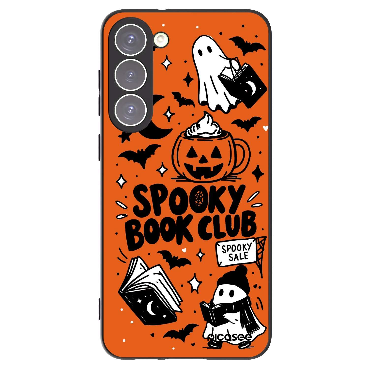 Picasee silikónový čierny obal pre Samsung Galaxy S23+ 5G - Spooky book club