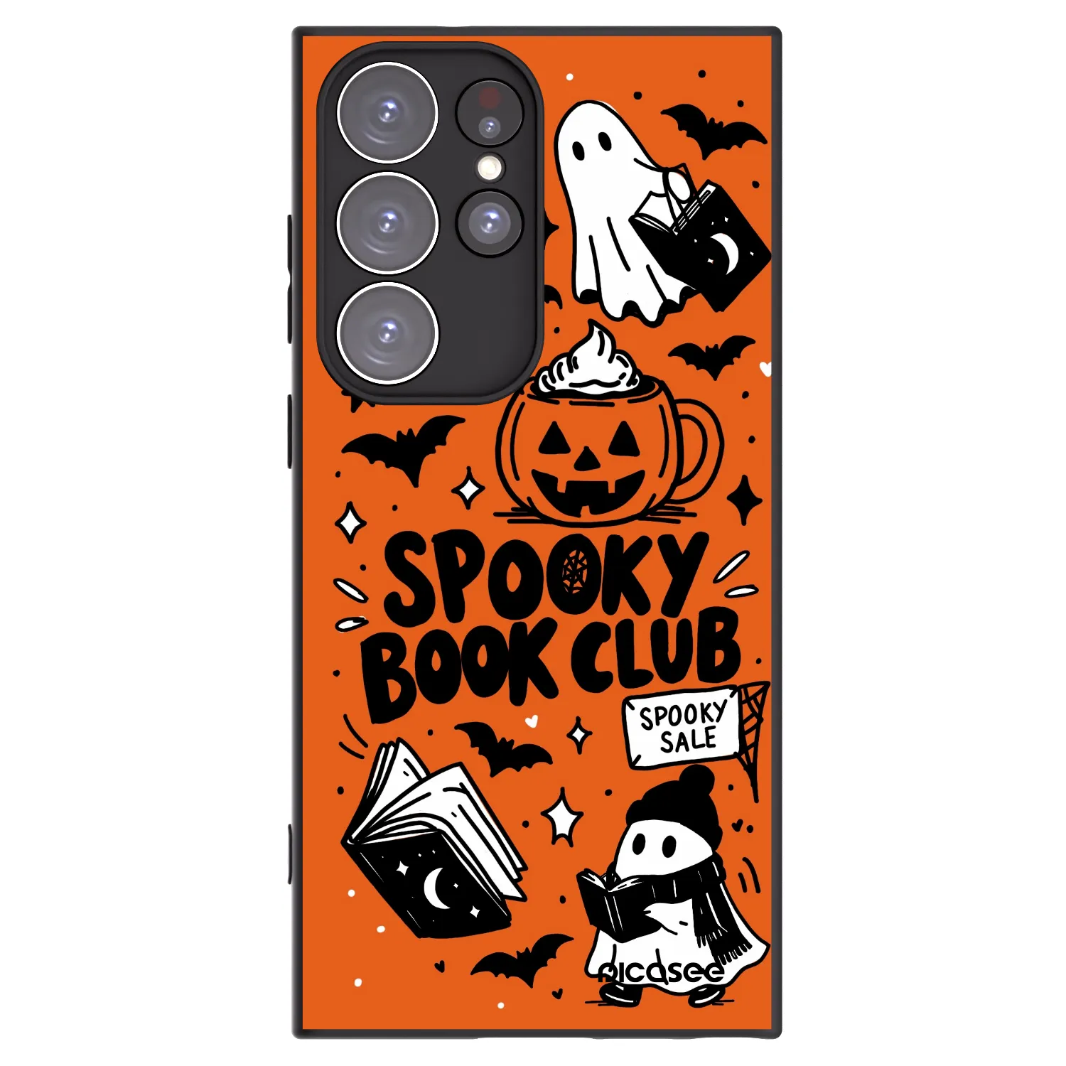 Picasee silikónový čierny obal pre Samsung Galaxy S23 Ultra 5G - Spooky book club