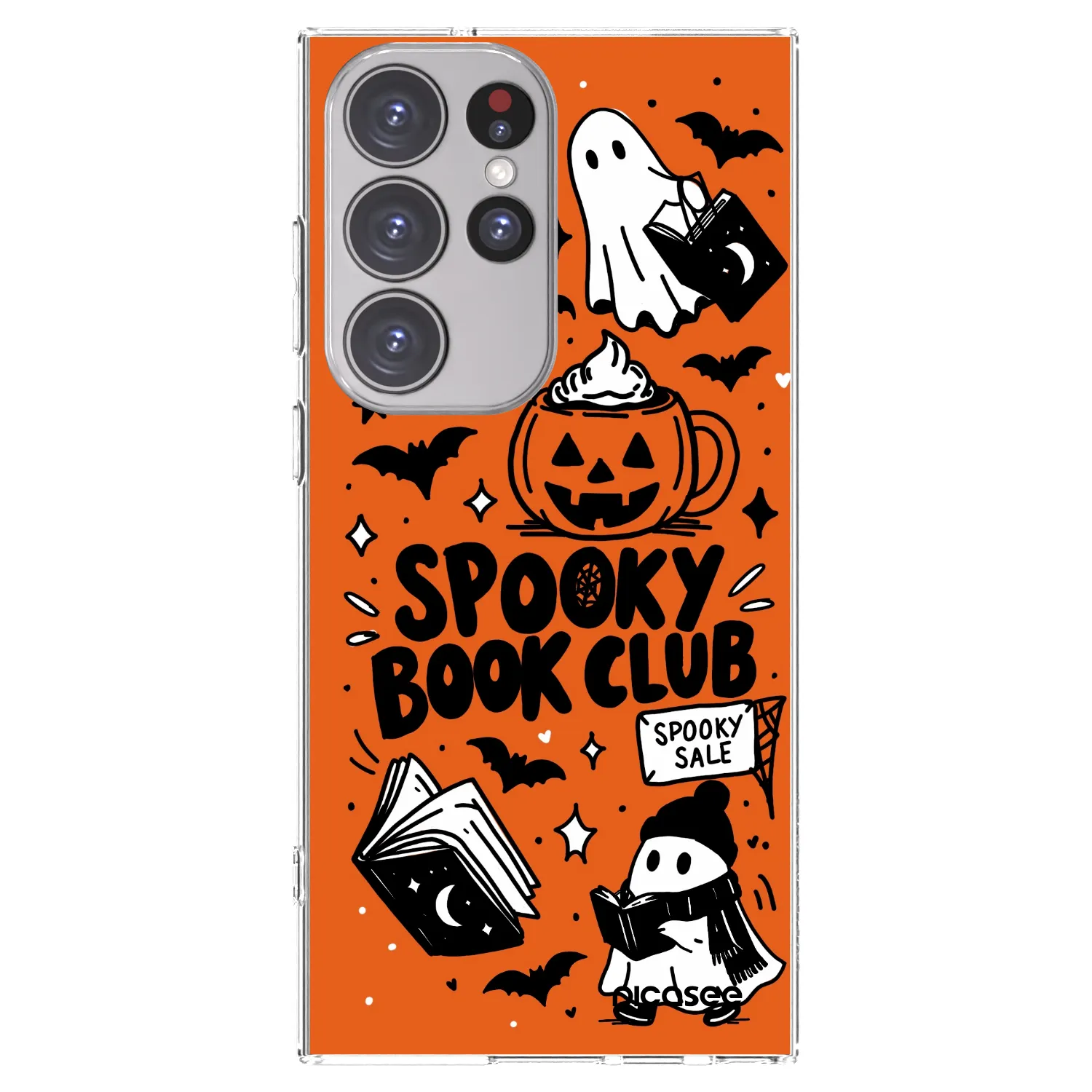 Picasee silikónový prehľadný obal pre Samsung Galaxy S23 Ultra 5G - Spooky book club