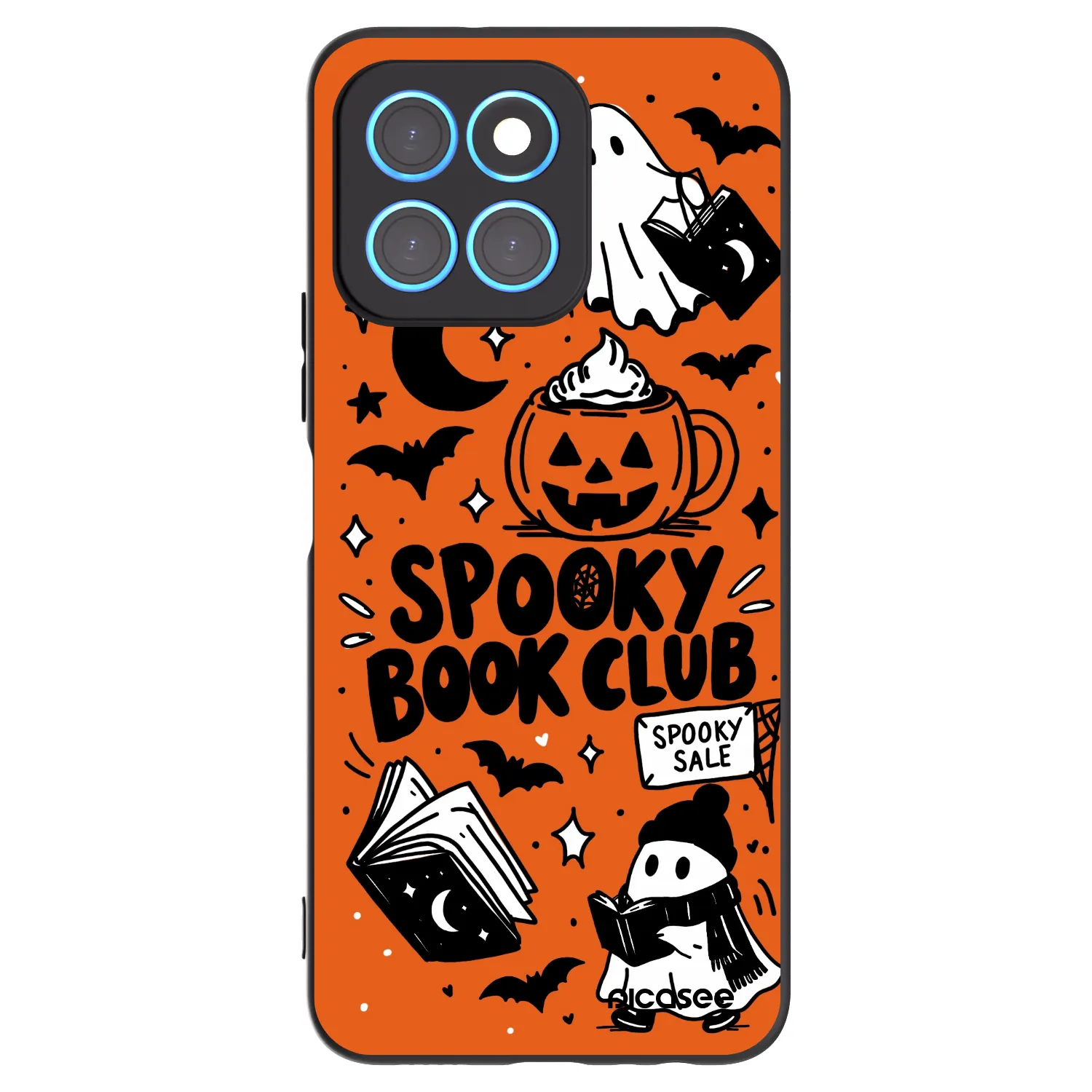 Picasee silikónový čierny obal pre Honor X6 - Spooky book club