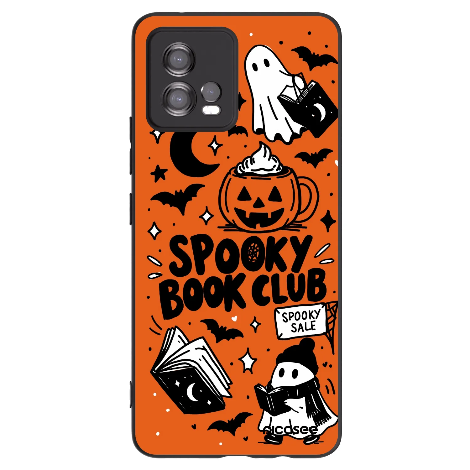 Picasee silikónový čierny obal pre Motorola Moto G72 - Spooky book club