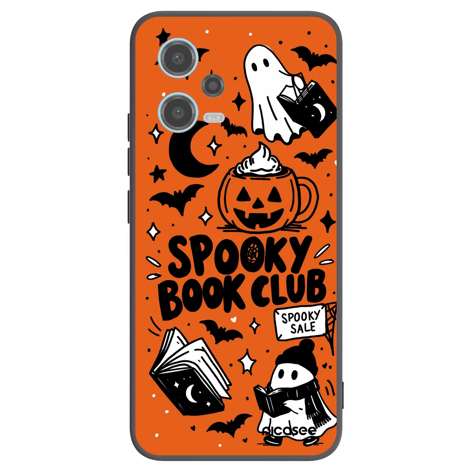 Picasee silikónový čierny obal pre Xiaomi Redmi Note 12 5G - Spooky book club