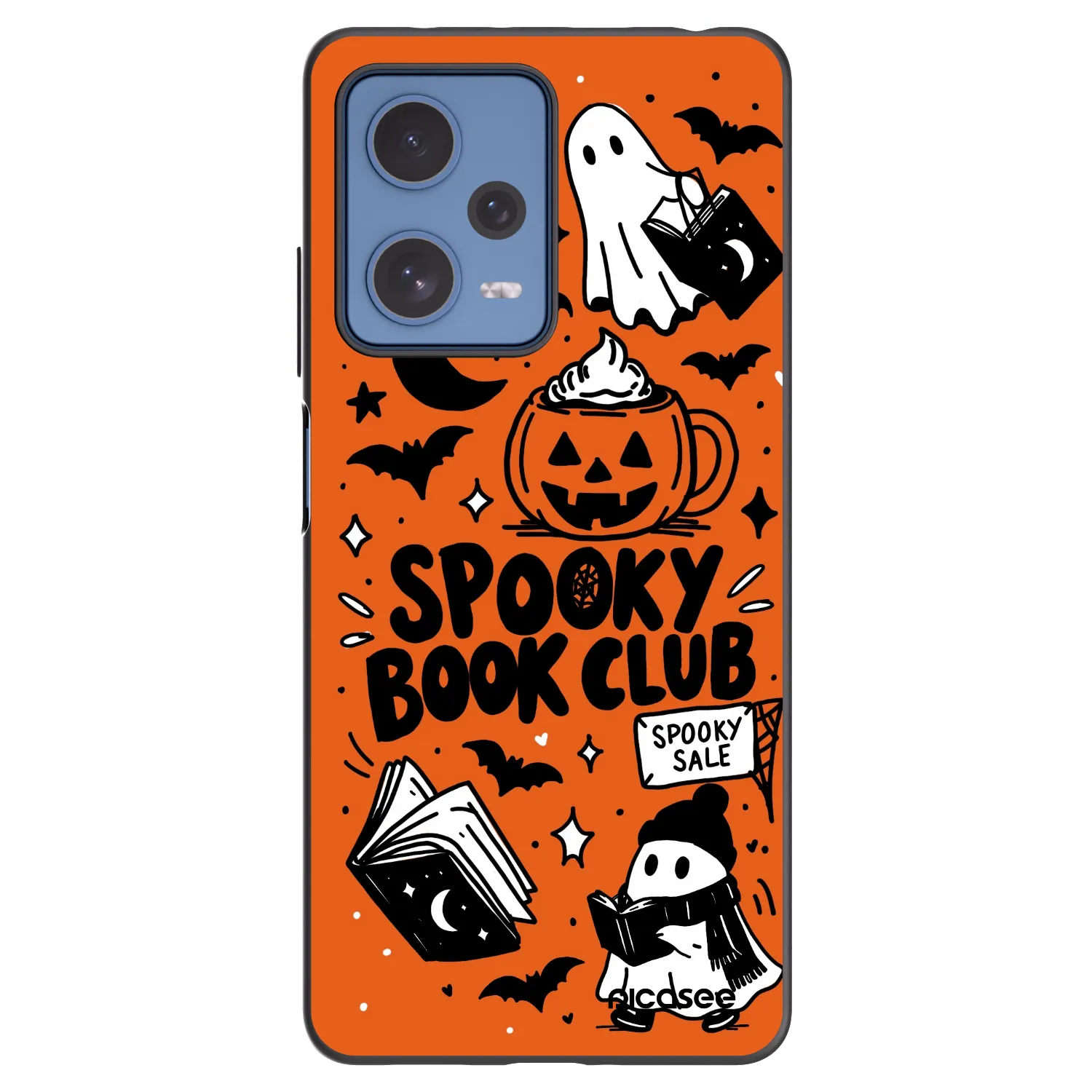Picasee silikónový čierny obal pre Xiaomi Redmi Note 12 Pro 5G - Spooky book club