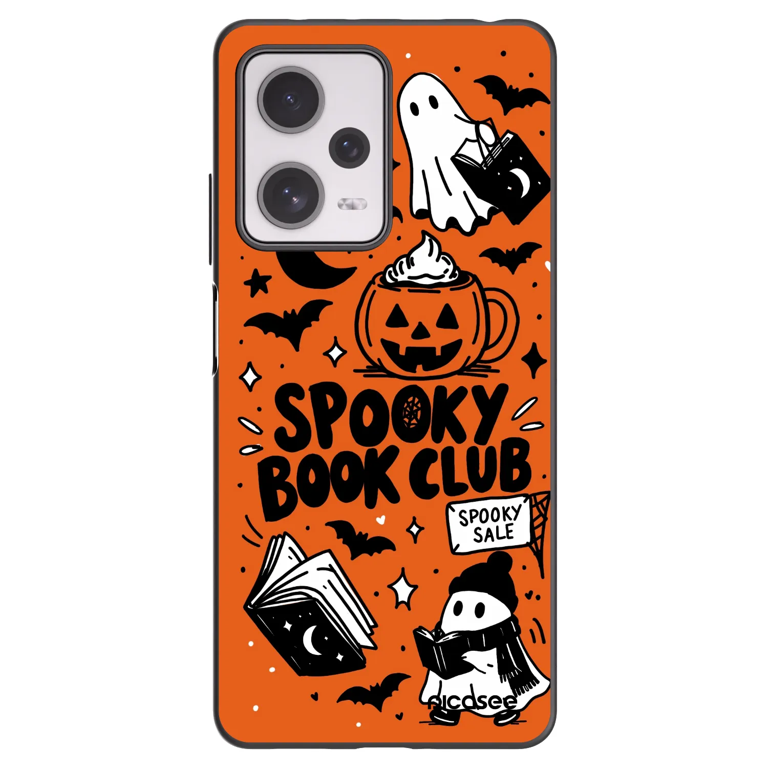 Picasee silikónový čierny obal pre Xiaomi Redmi Note 12 Pro+ 5G - Spooky book club