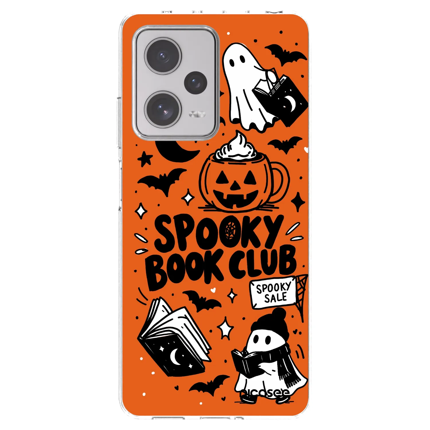 Picasee silikónový prehľadný obal pre Xiaomi Redmi Note 12 Pro+ 5G - Spooky book club
