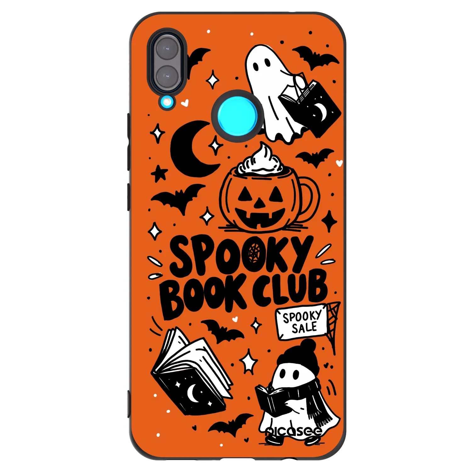 Picasee silikónový čierny obal pre Huawei Nova 3 - Spooky book club
