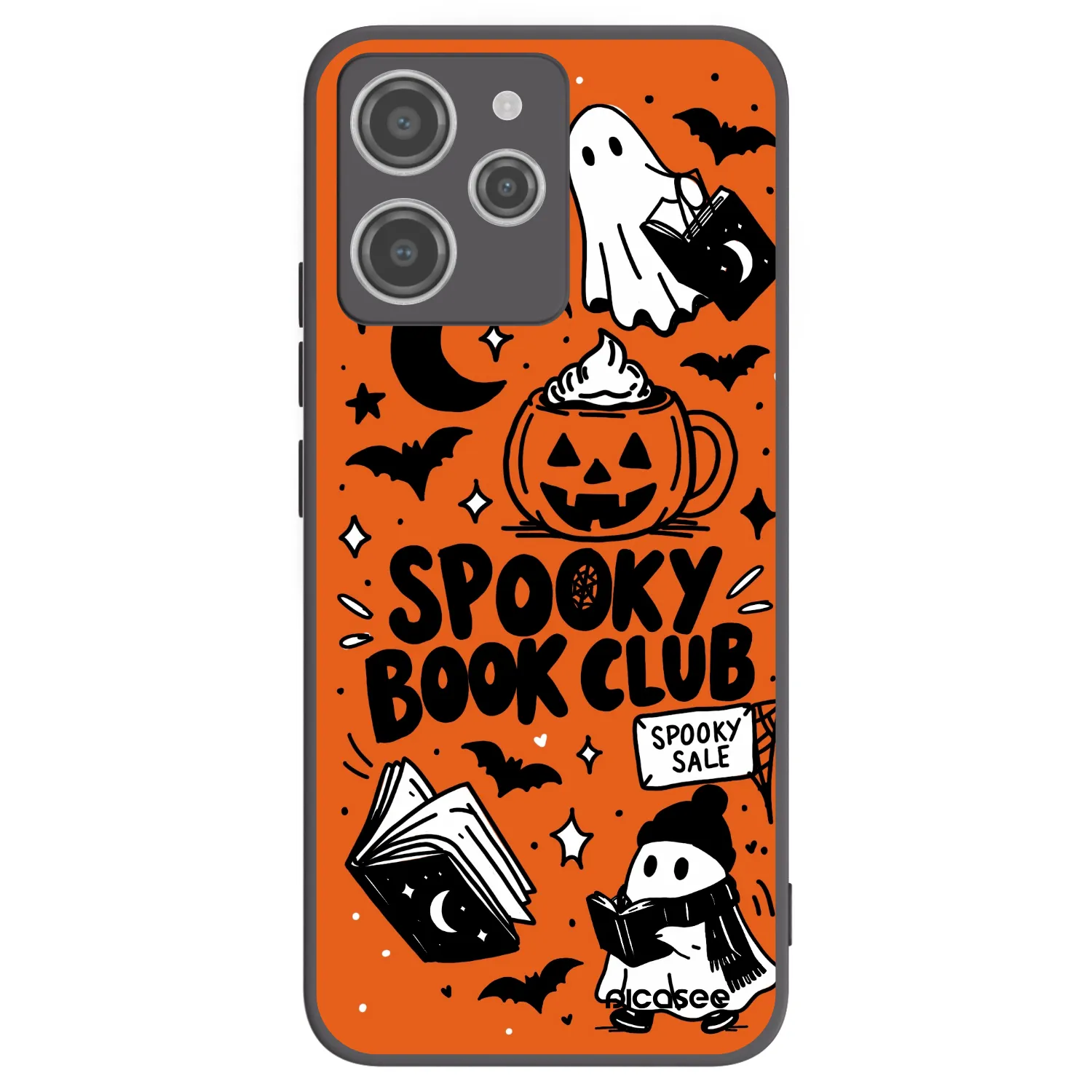 Picasee silikónový čierny obal pre Xiaomi Redmi 12 4G - Spooky book club