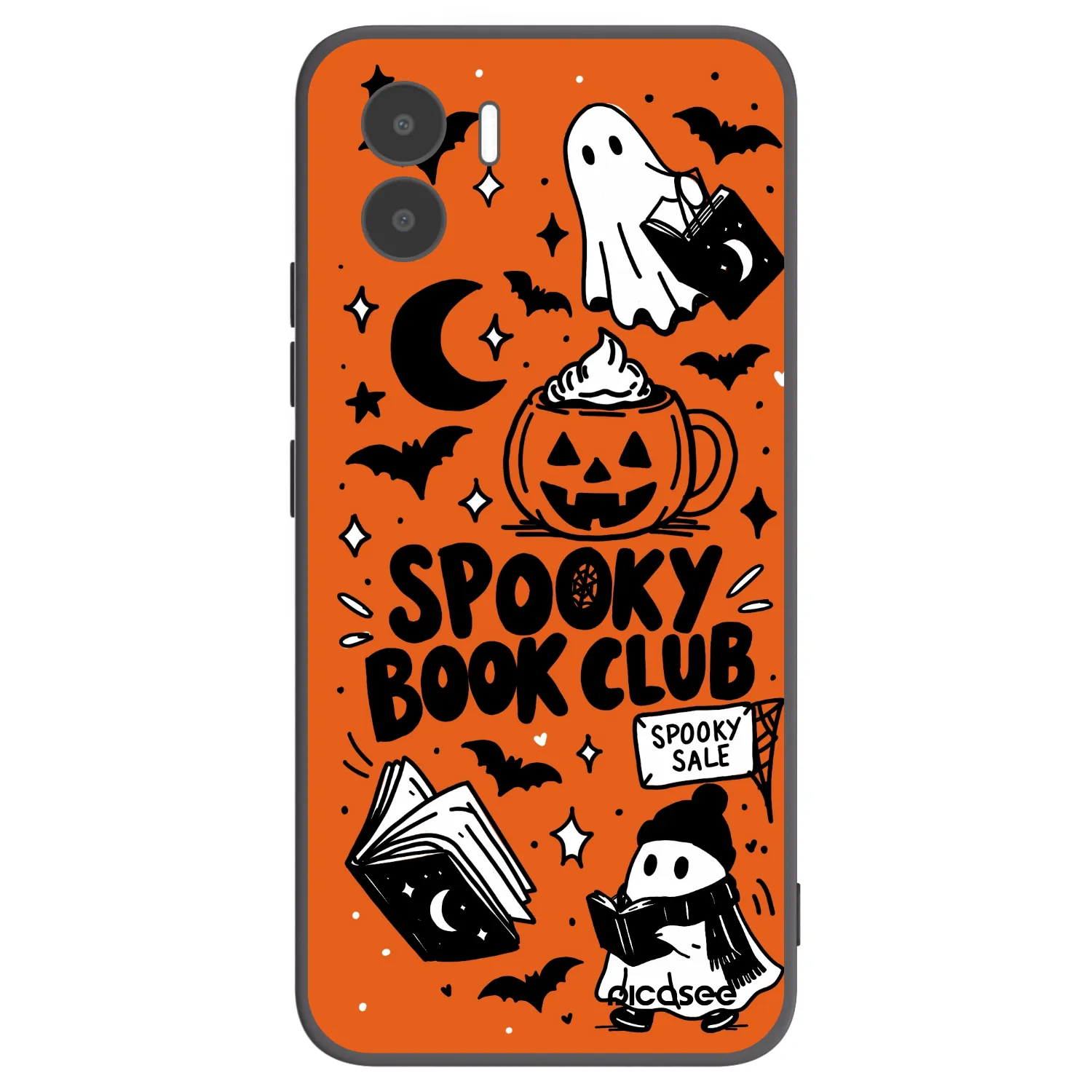 Picasee silikónový čierny obal pre Xiaomi Redmi A2 - Spooky book club