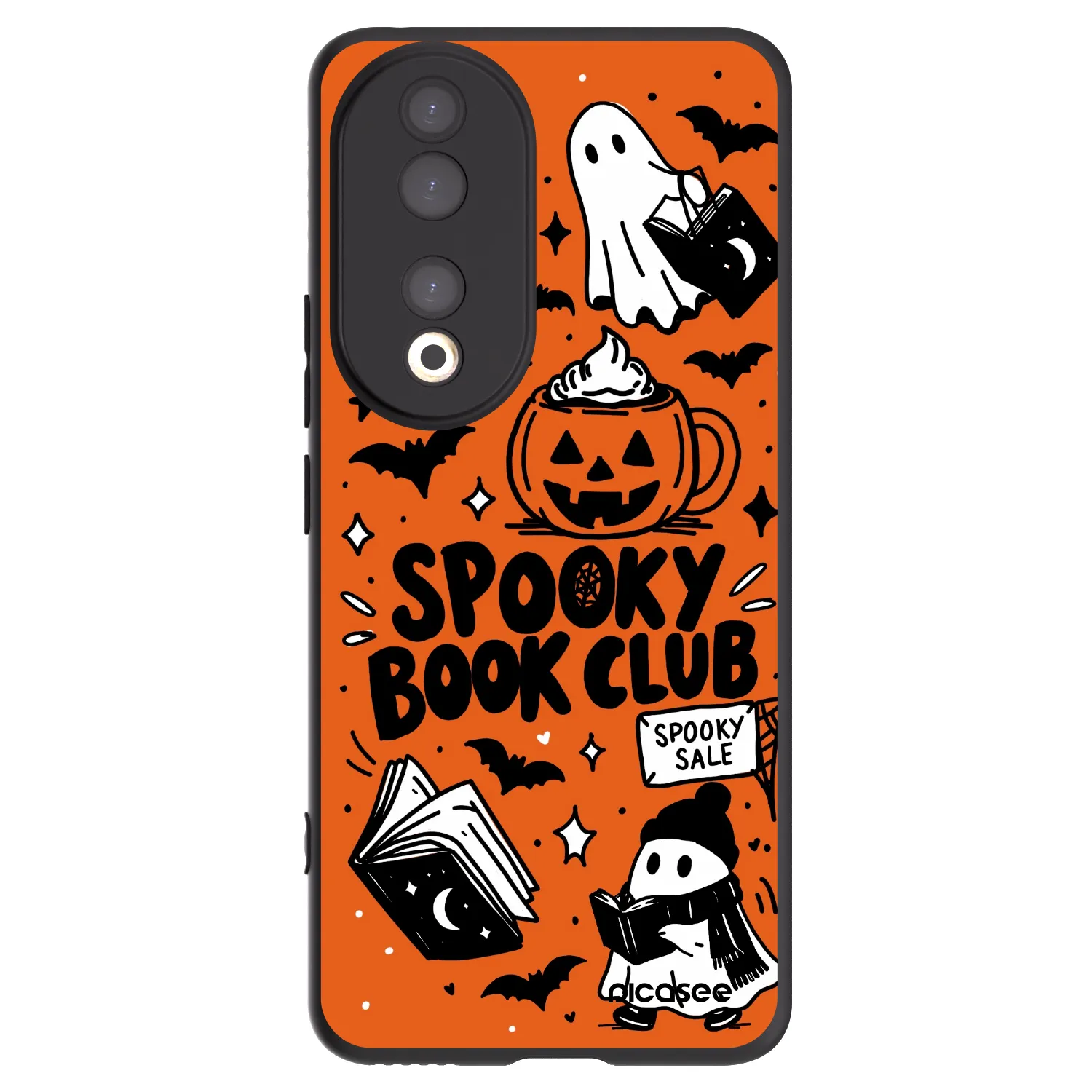 Picasee silikónový čierny obal pre Honor 90 5G - Spooky book club