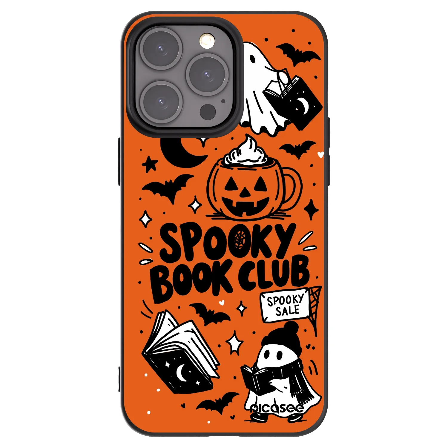 Picasee silikónový čierny obal pre Apple iPhone 15 Pro Max - Spooky book club
