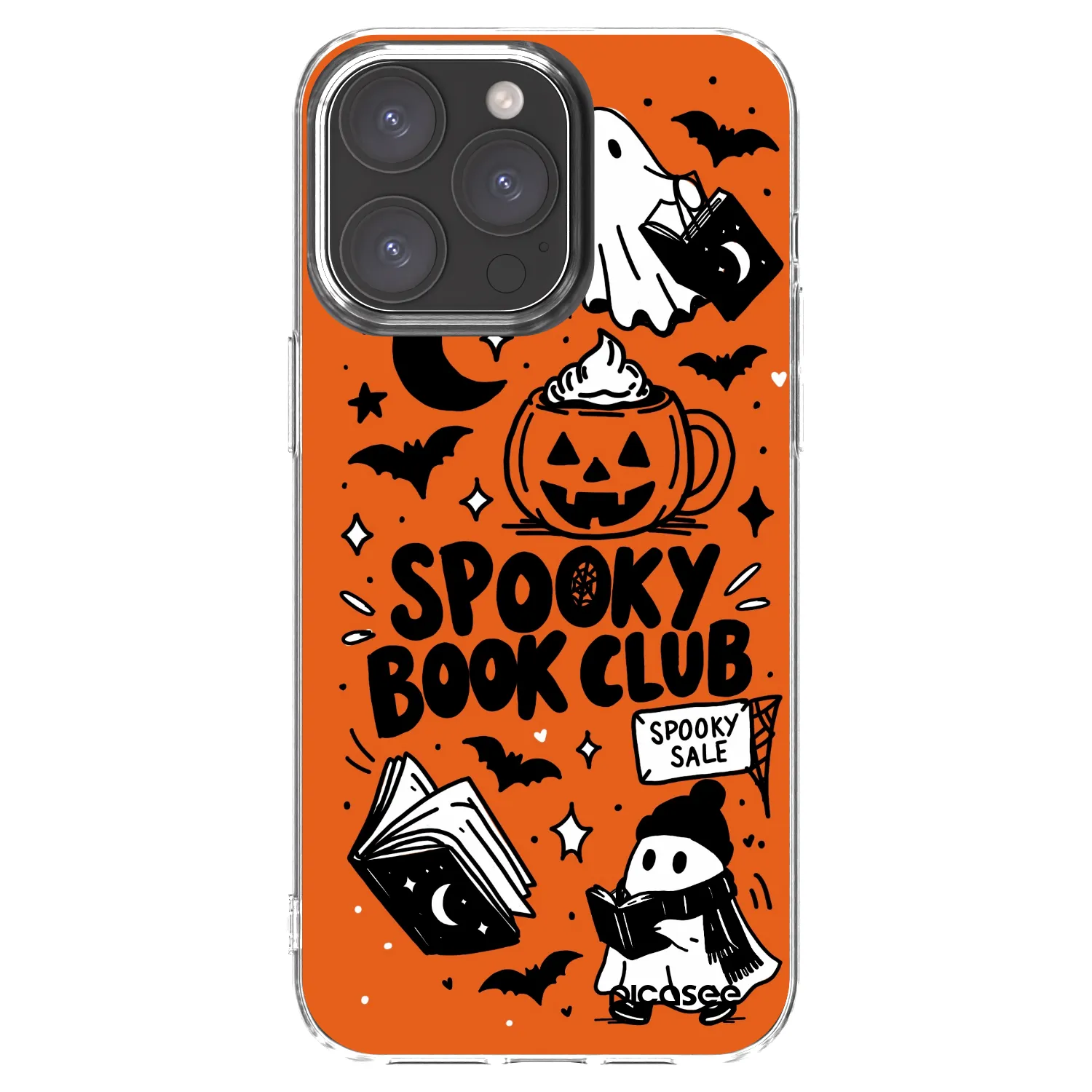Picasee silikónový prehľadný obal pre Apple iPhone 15 Pro Max - Spooky book club