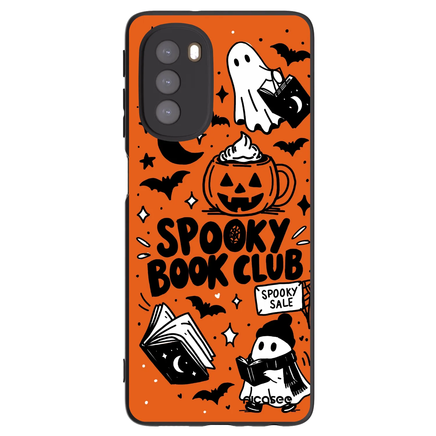 Picasee silikónový čierny obal pre Motorola Moto G51 - Spooky book club