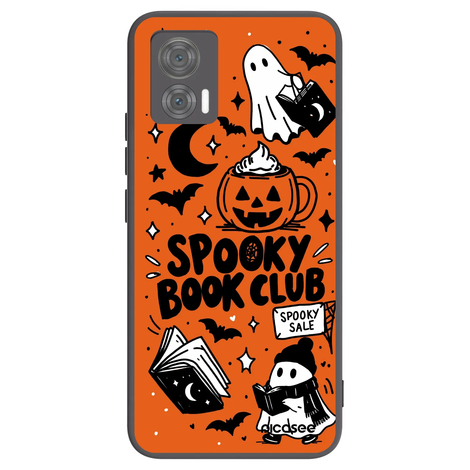 Picasee silikónový čierny obal pre Motorola Edge 30 Neo - Spooky book club