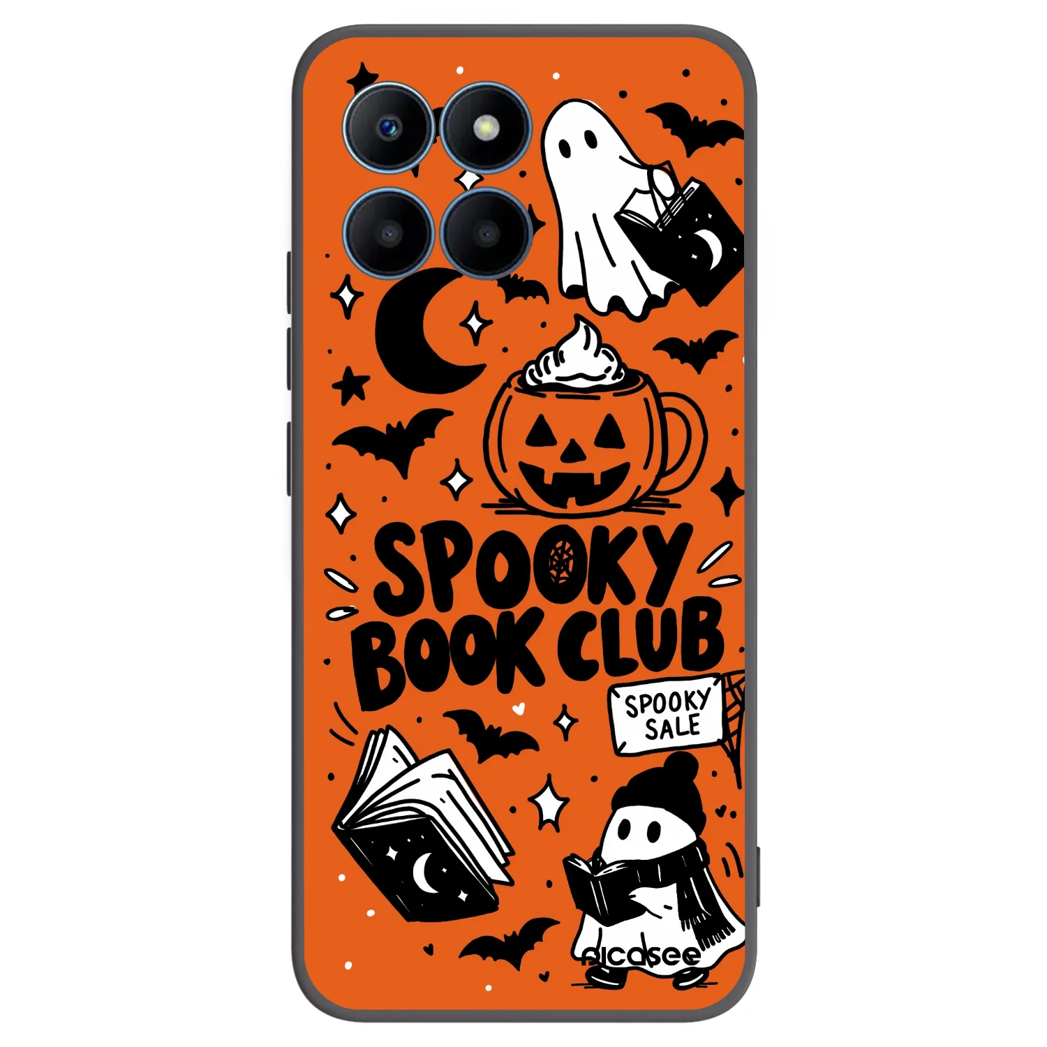 Picasee silikónový čierny obal pre Honor 70 Lite - Spooky book club